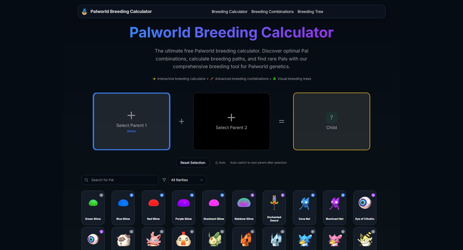 Palworld Breeding Calculator Screenshot Palworld Breeding Calculator Screenshot