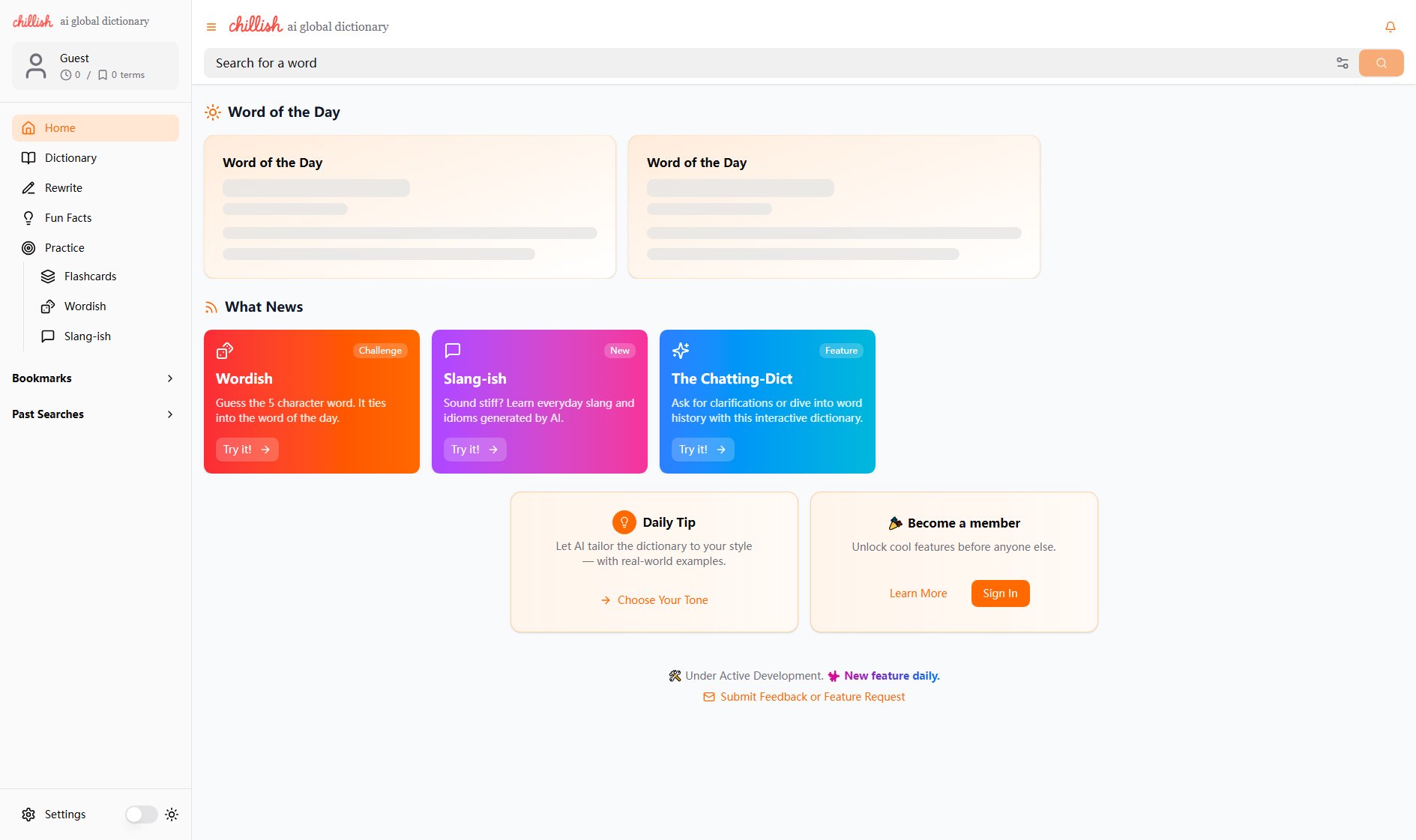 chillish chillish Interface & Screenshots