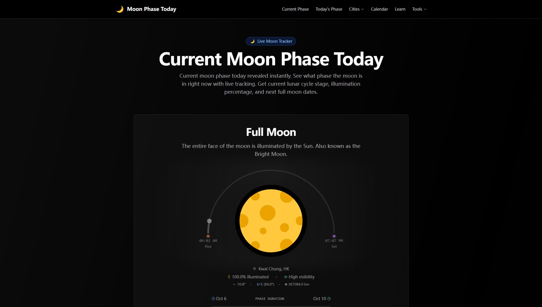 Current Moon Phase Today | Live Lunar Calendar December 2025 Current Moon Phase Today | Live Lunar Calendar December 2025 Interface & Screenshots