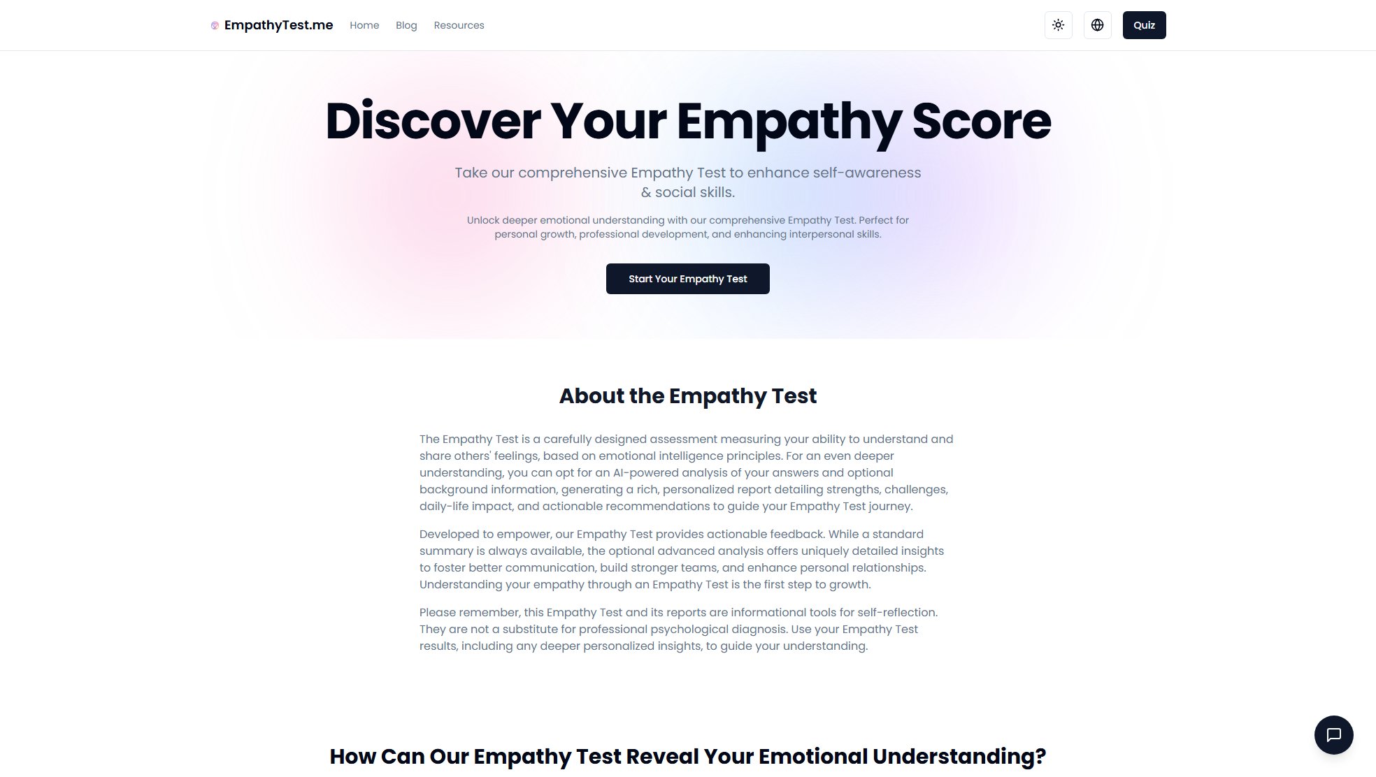 Empathy Test Empathy Test Interface & Screenshots Empathy Test Empathy Test Interface & Screenshots