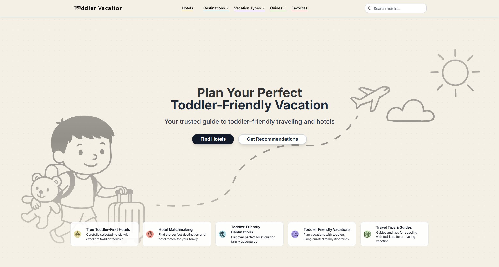 Toddler Vacation Toddler Vacation Interface & Screenshots