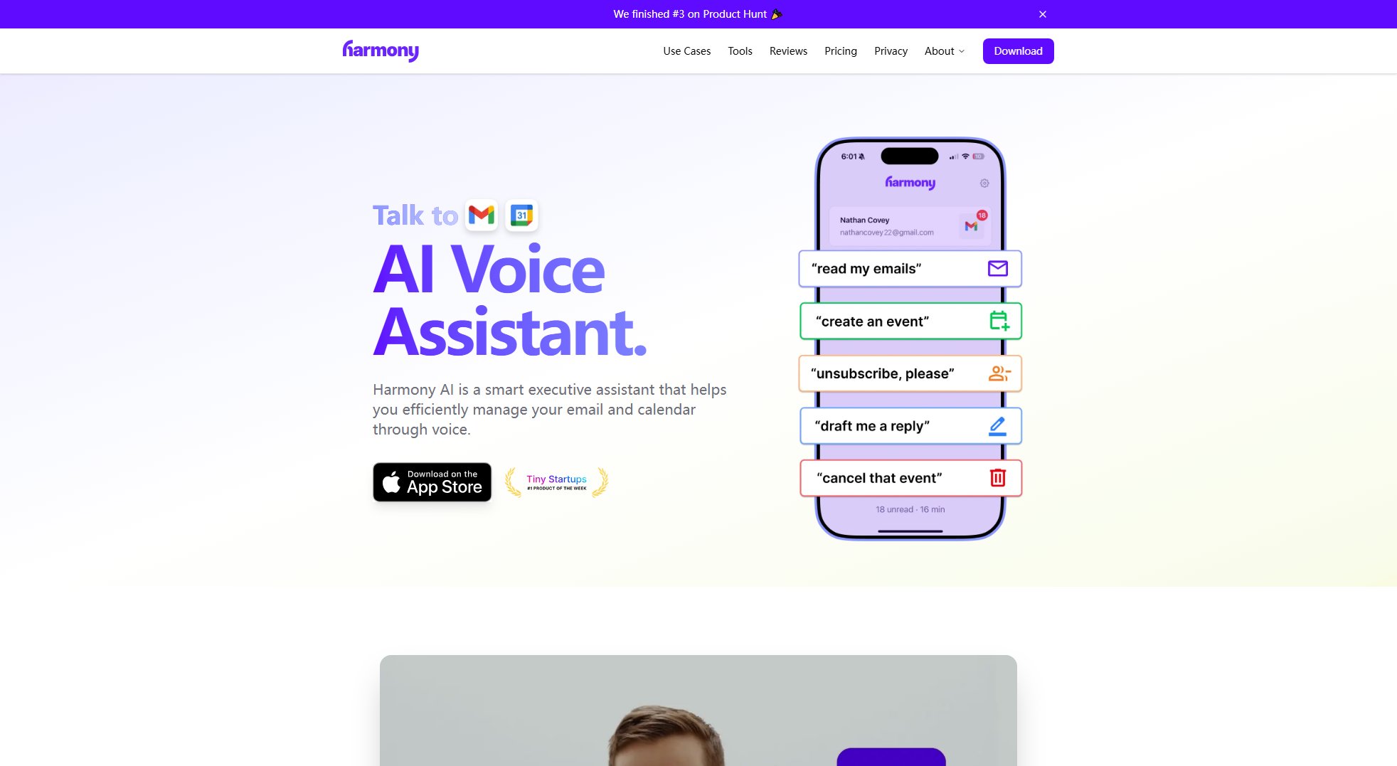 Harmony AI - Voice Assistant for Email & Calendar Harmony AI - Voice Assistant for Email & Calendar Interface & Screenshots
