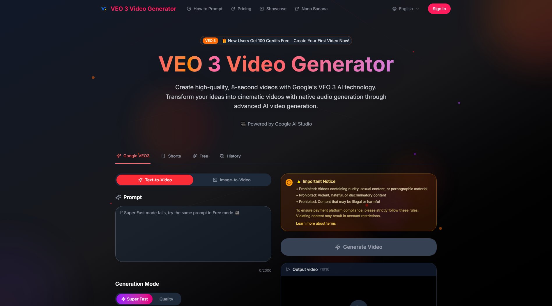 VEO 3 Video Generator Screenshot VEO 3 Video Generator Screenshot