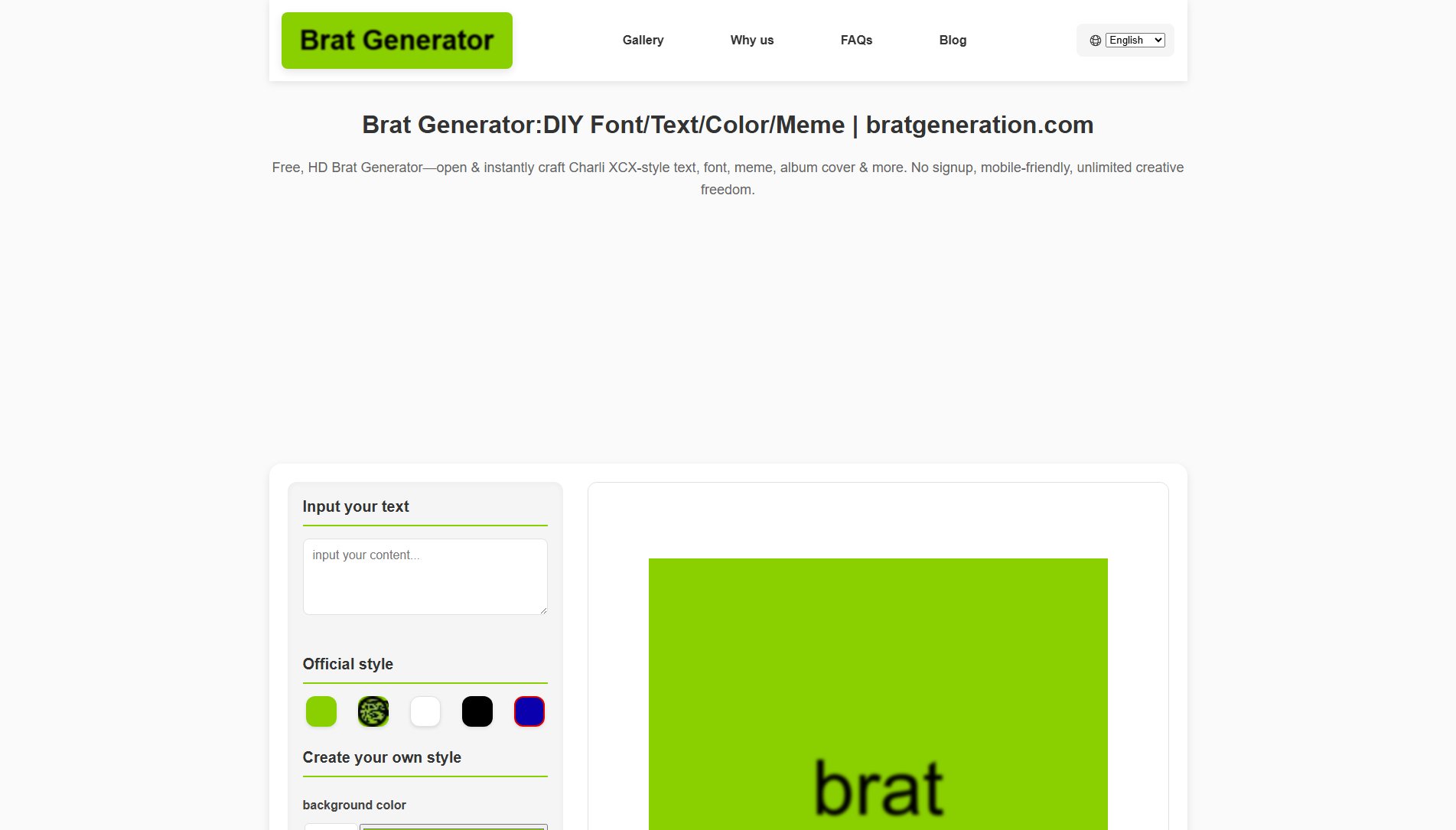 Brat Generator Brat Generator Interface & Screenshots Brat Generator Brat Generator Interface & Screenshots
