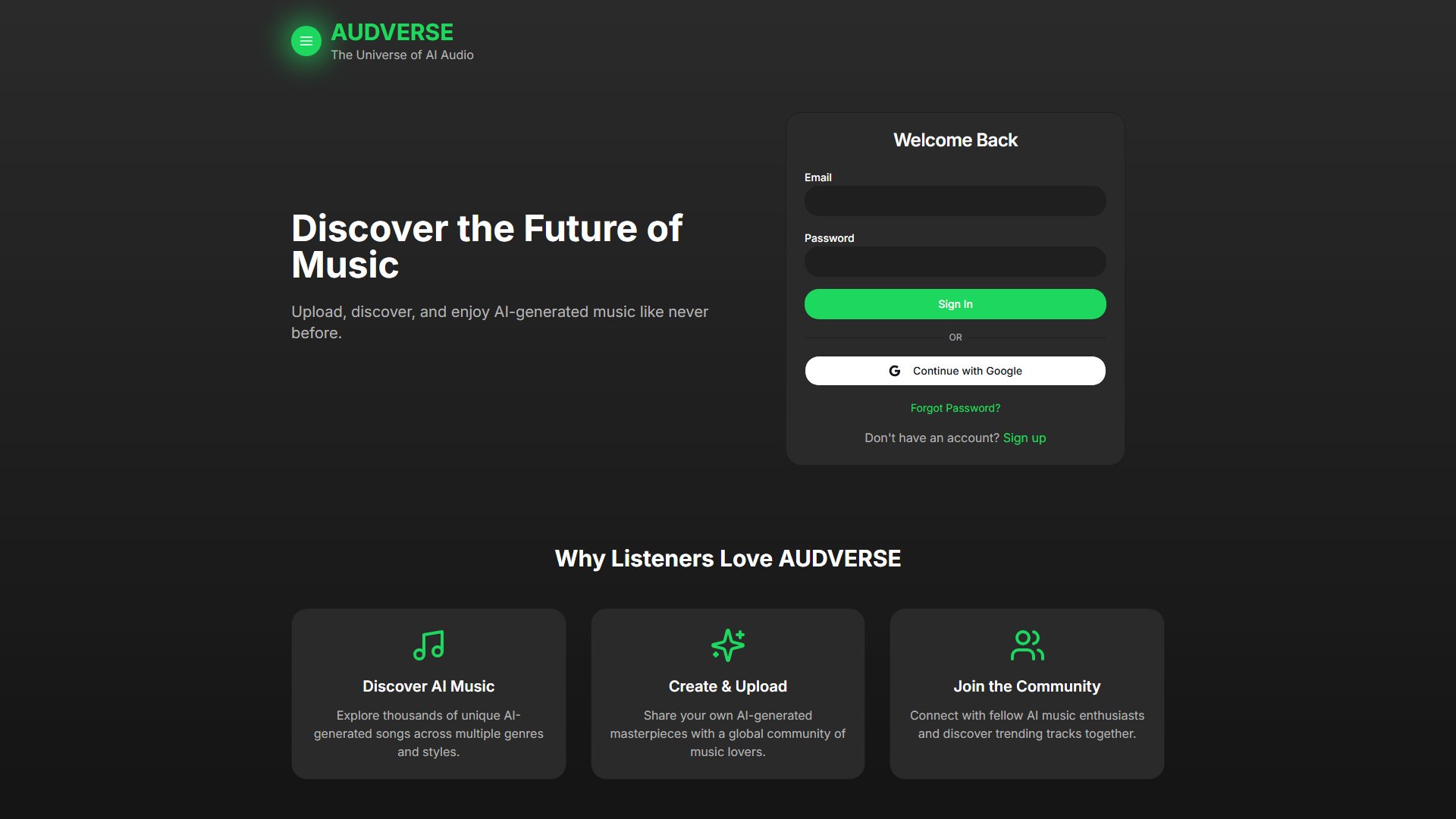 AUDVERSE Screenshot AUDVERSE Screenshot