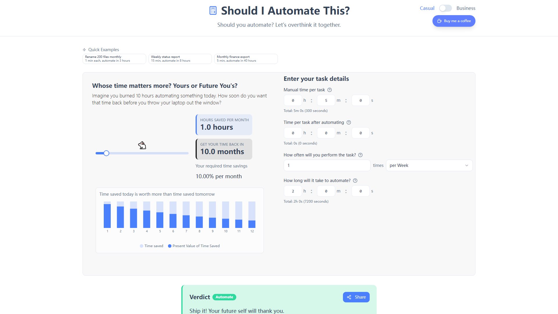 Should I Automate This? Screenshot Should I Automate This? Screenshot