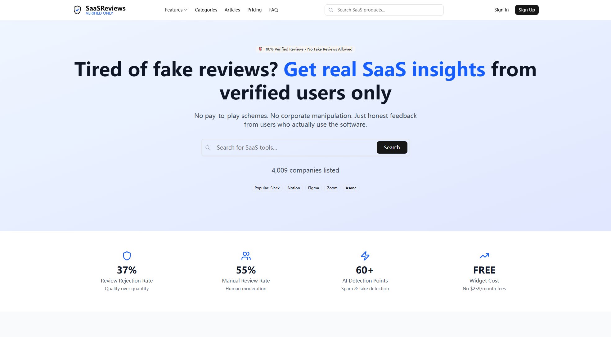 SaaSReviews Screenshot