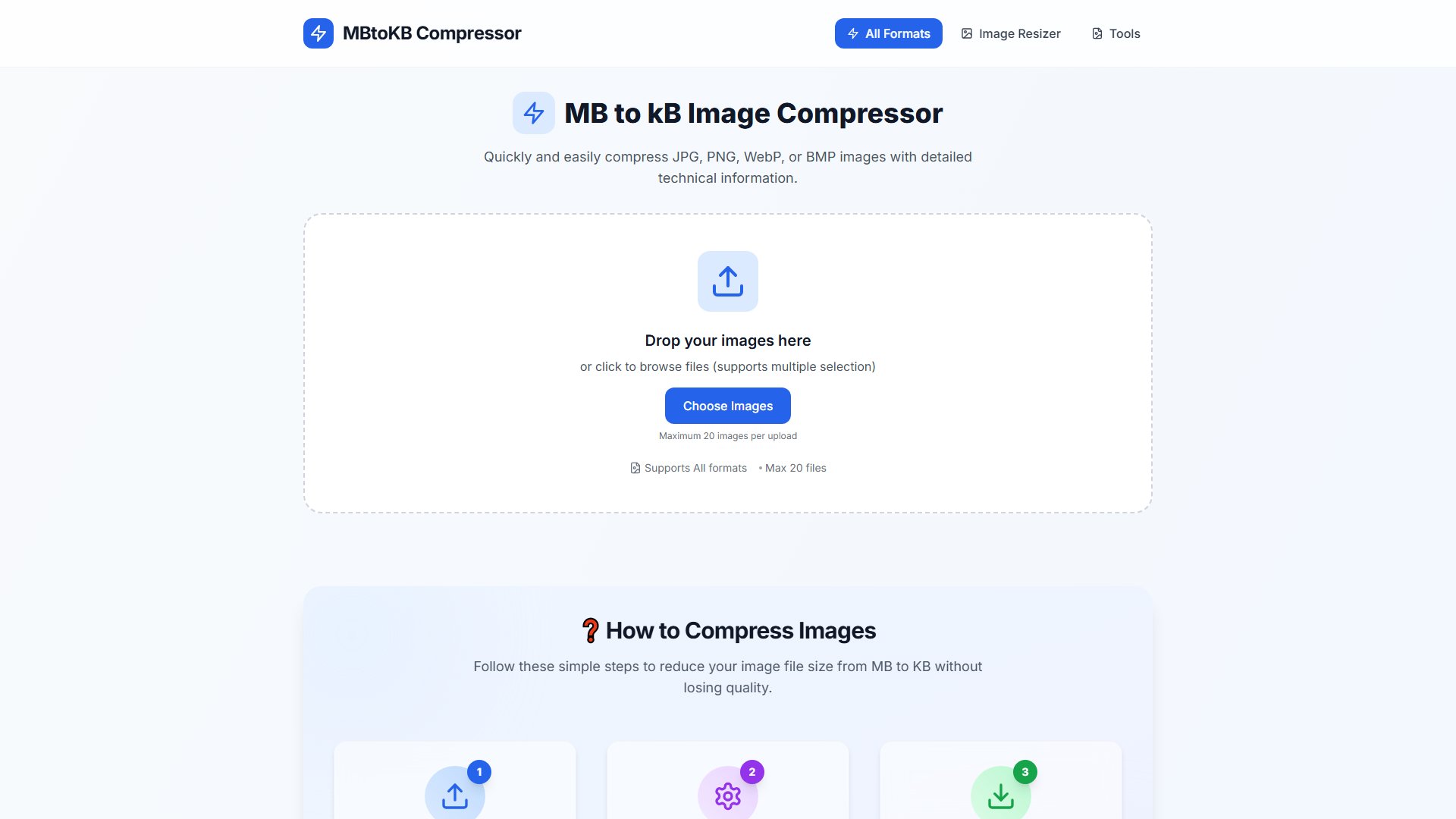 MB to KB Image Compressor Screenshot MB to KB Image Compressor Screenshot