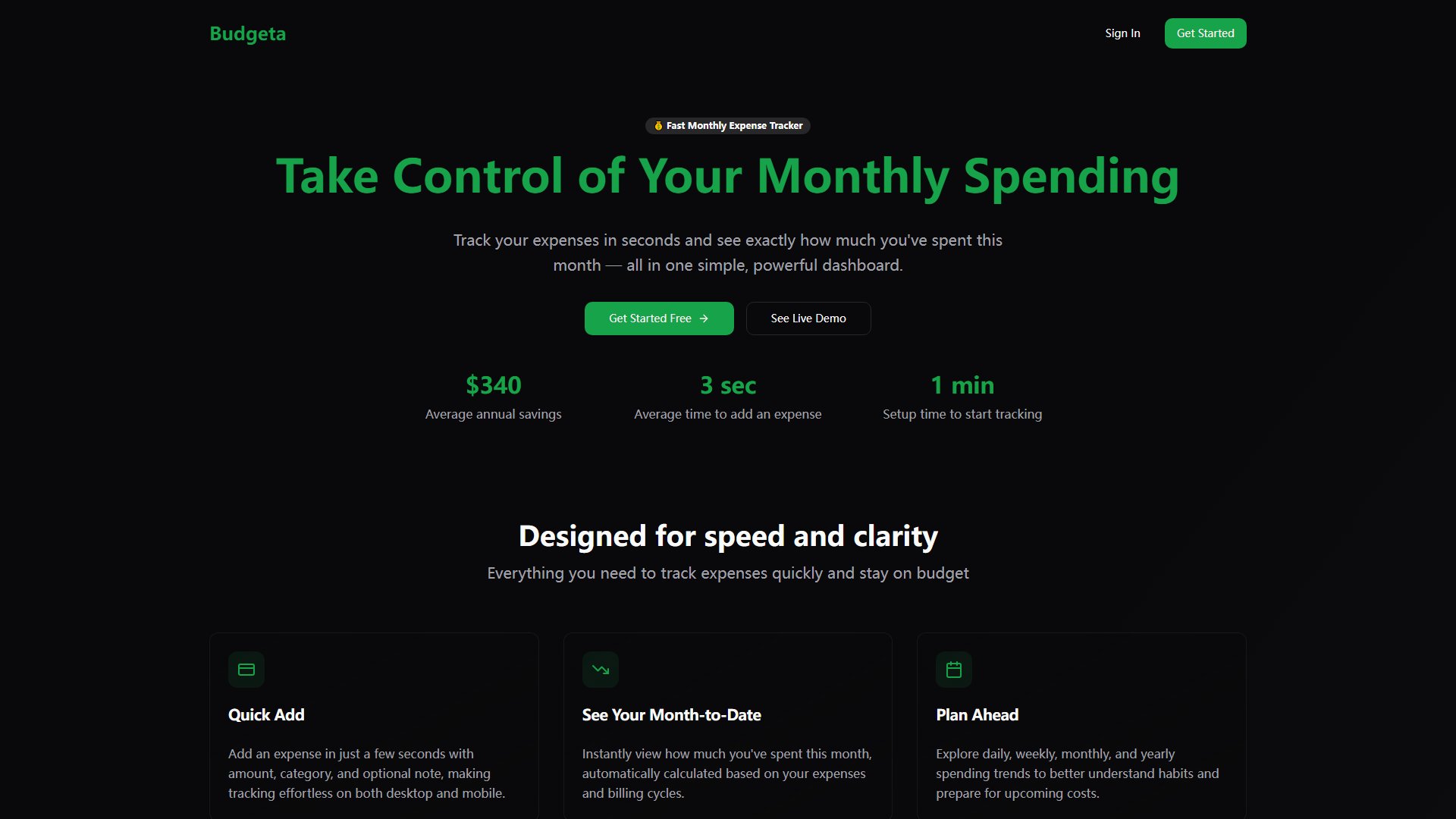 Budgeta Screenshot Budgeta Screenshot