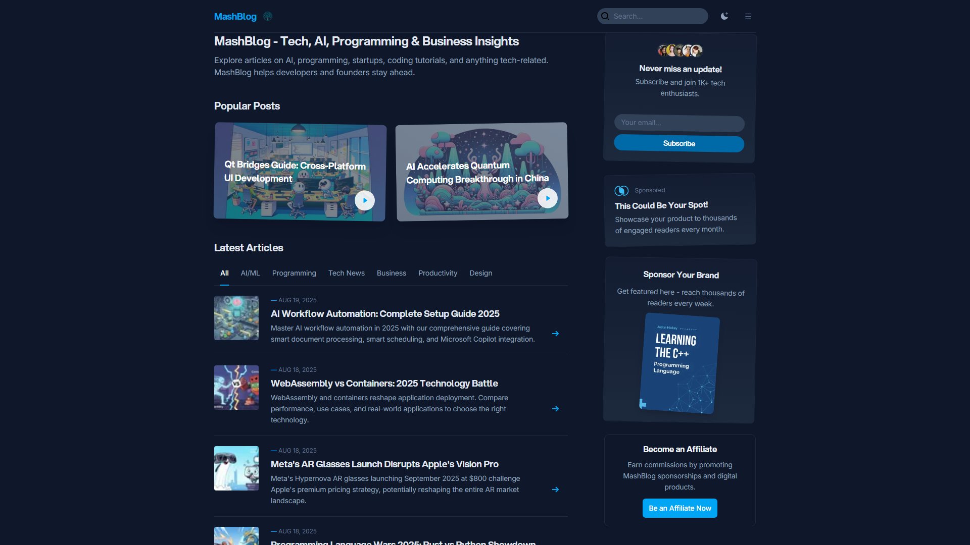 MashBlog Screenshot MashBlog Screenshot