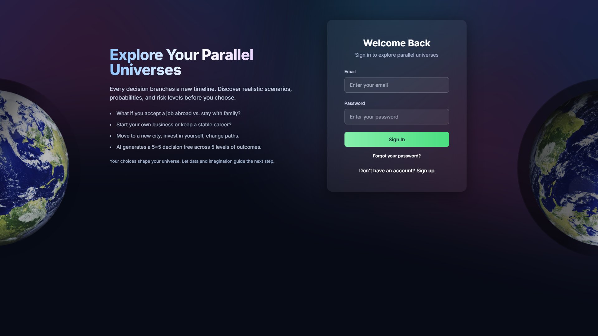 OtherLogics - AI Parallel Universe Explorer Screenshot OtherLogics - AI Parallel Universe Explorer Screenshot