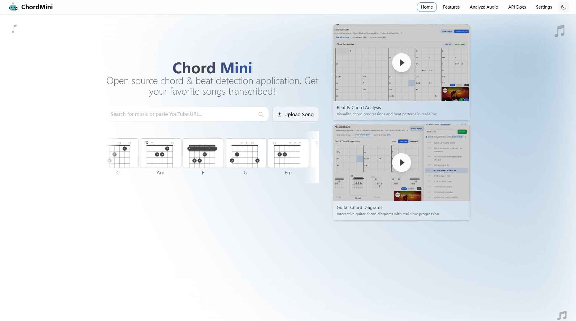 ChordMini ChordMini Interface & Screenshots