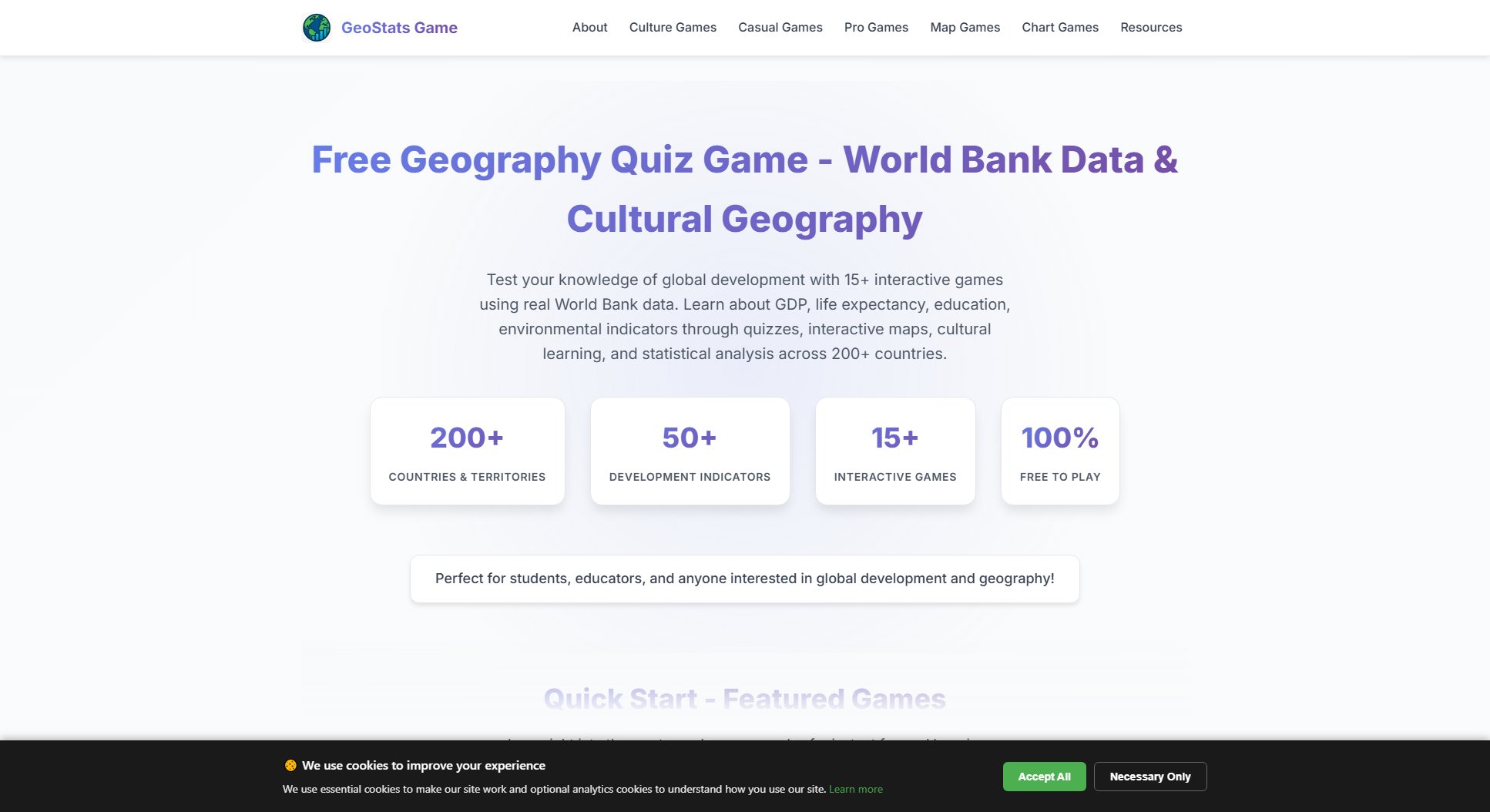 GeoStats Game GeoStats Game Interface & Screenshots