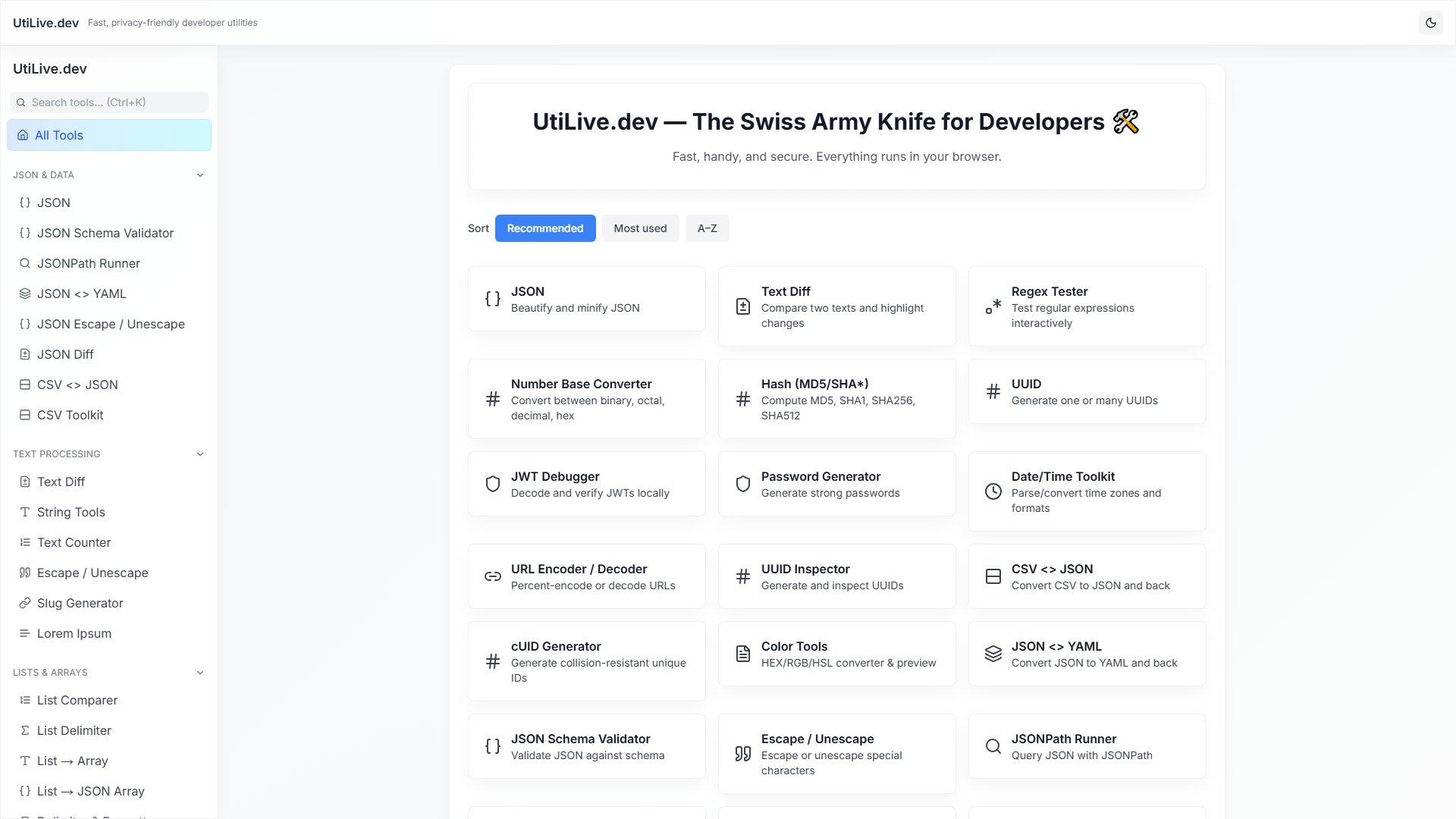 UtiLive.dev Screenshot UtiLive.dev Screenshot