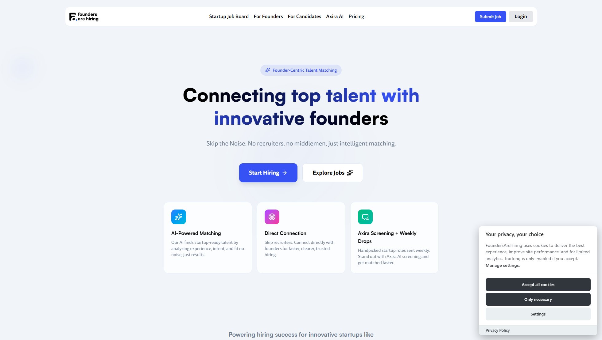 FoundersAreHiring FoundersAreHiring Interface & Screenshots