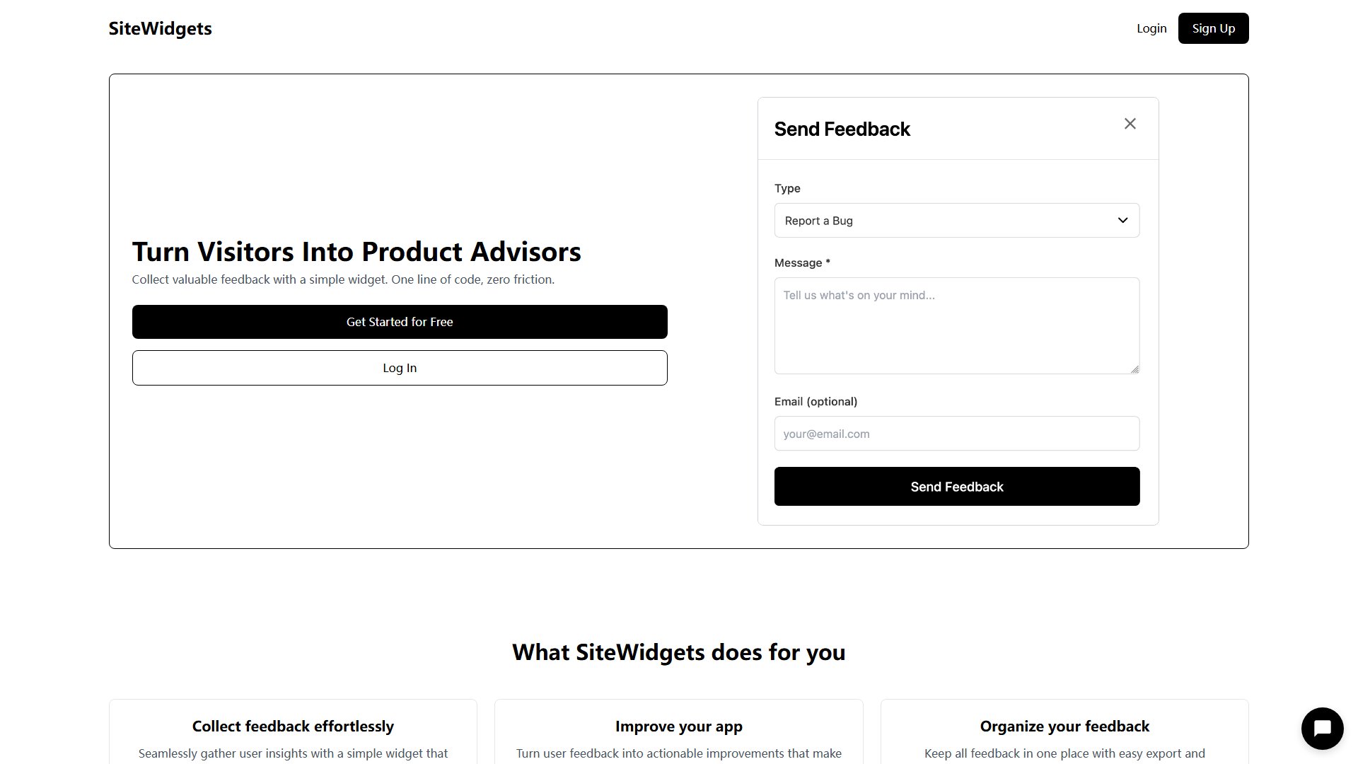 SiteWidgets Screenshot SiteWidgets Screenshot