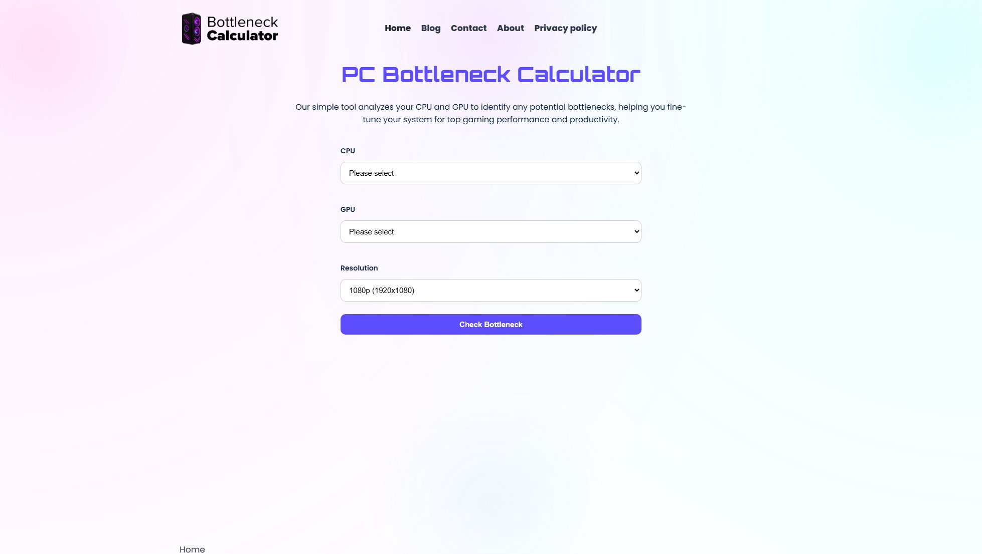 Bottleneck Calculator Bottleneck Calculator Interface & Screenshots Bottleneck Calculator Bottleneck Calculator Interface & Screenshots