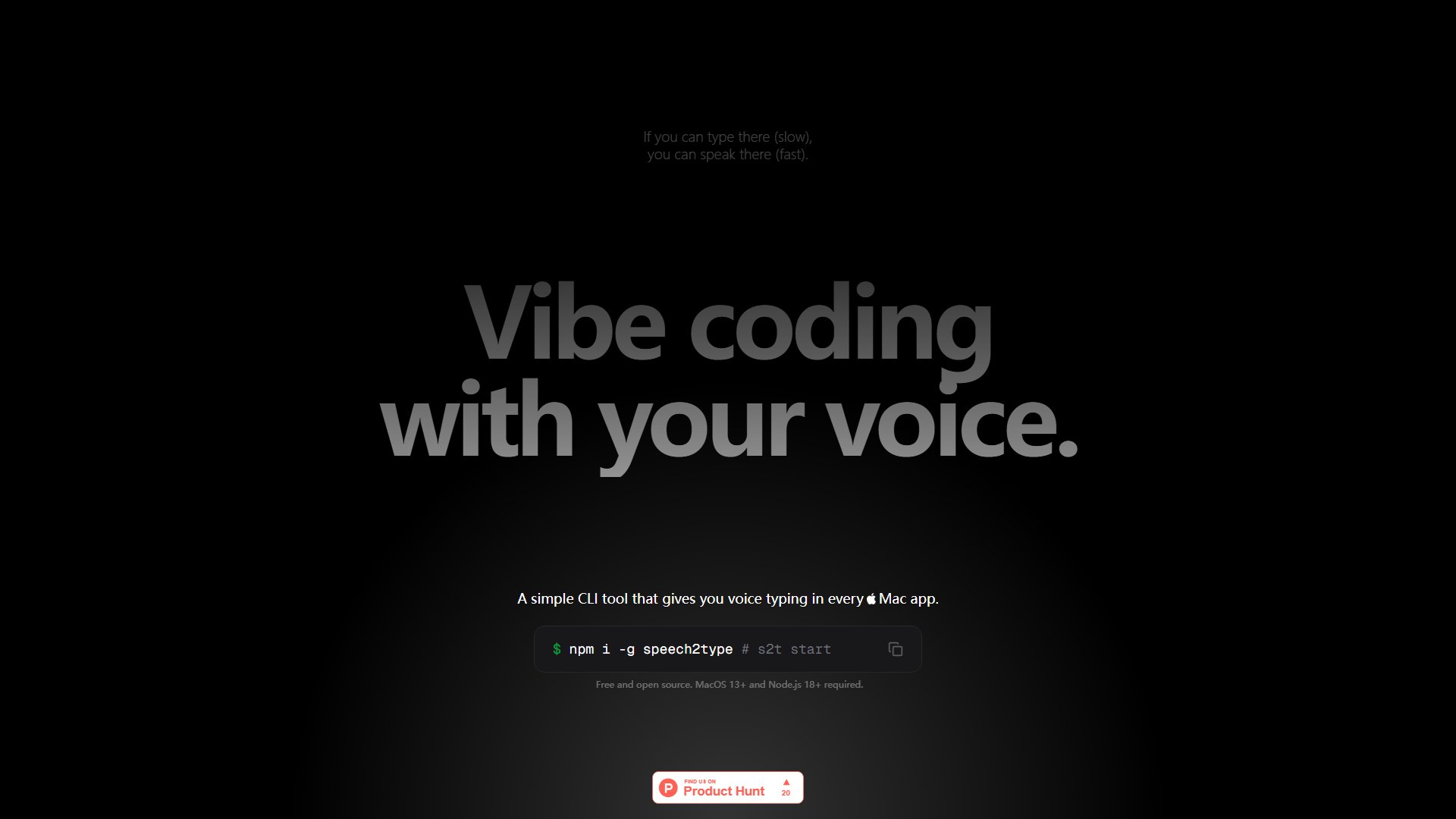 Speech2Type Screenshot Speech2Type Screenshot
