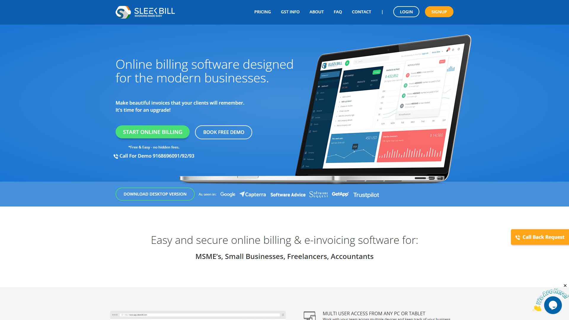 Sleek Bill Online Screenshot Sleek Bill Online Screenshot