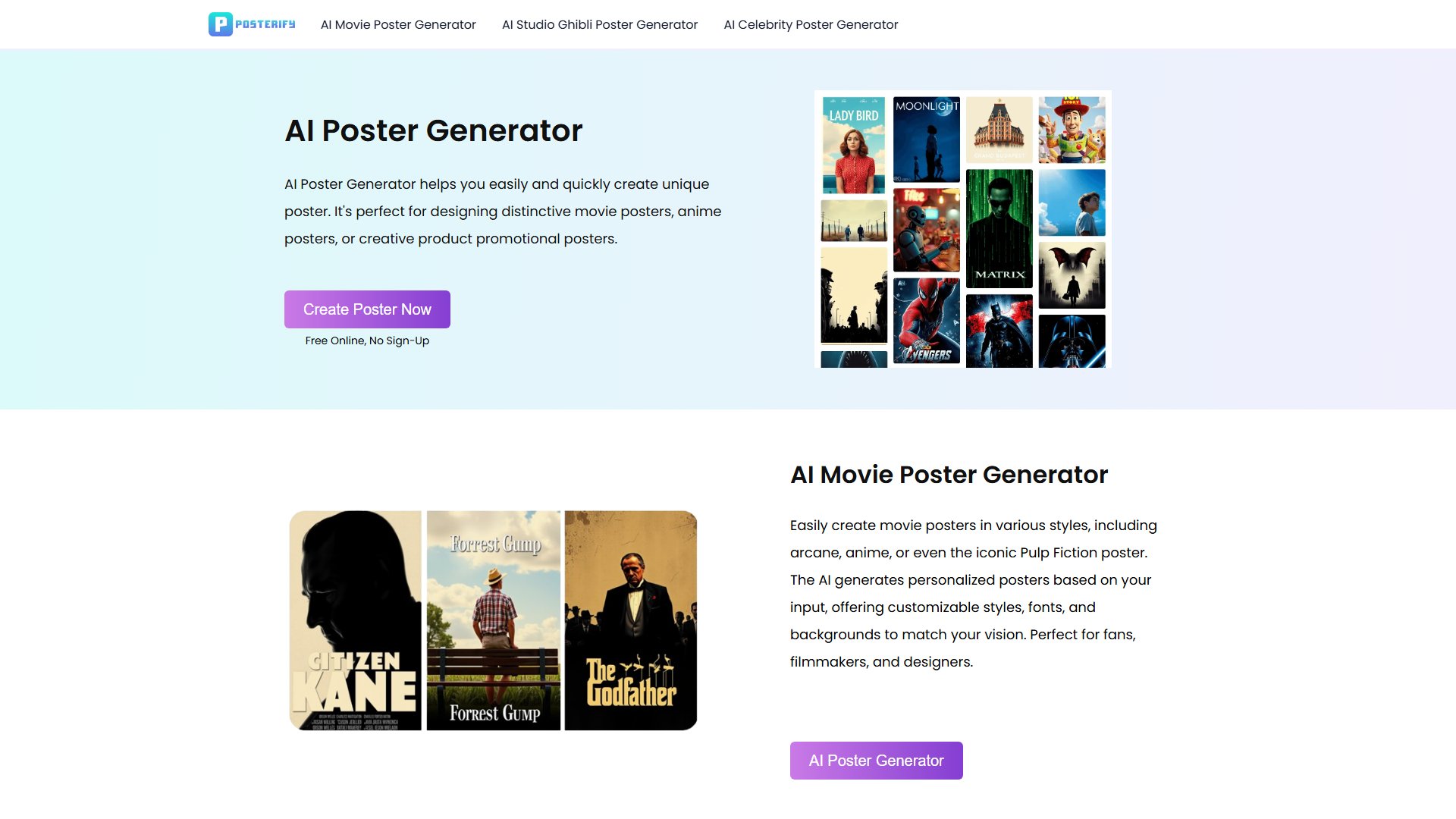Posterify AI Poster Generator Screenshot