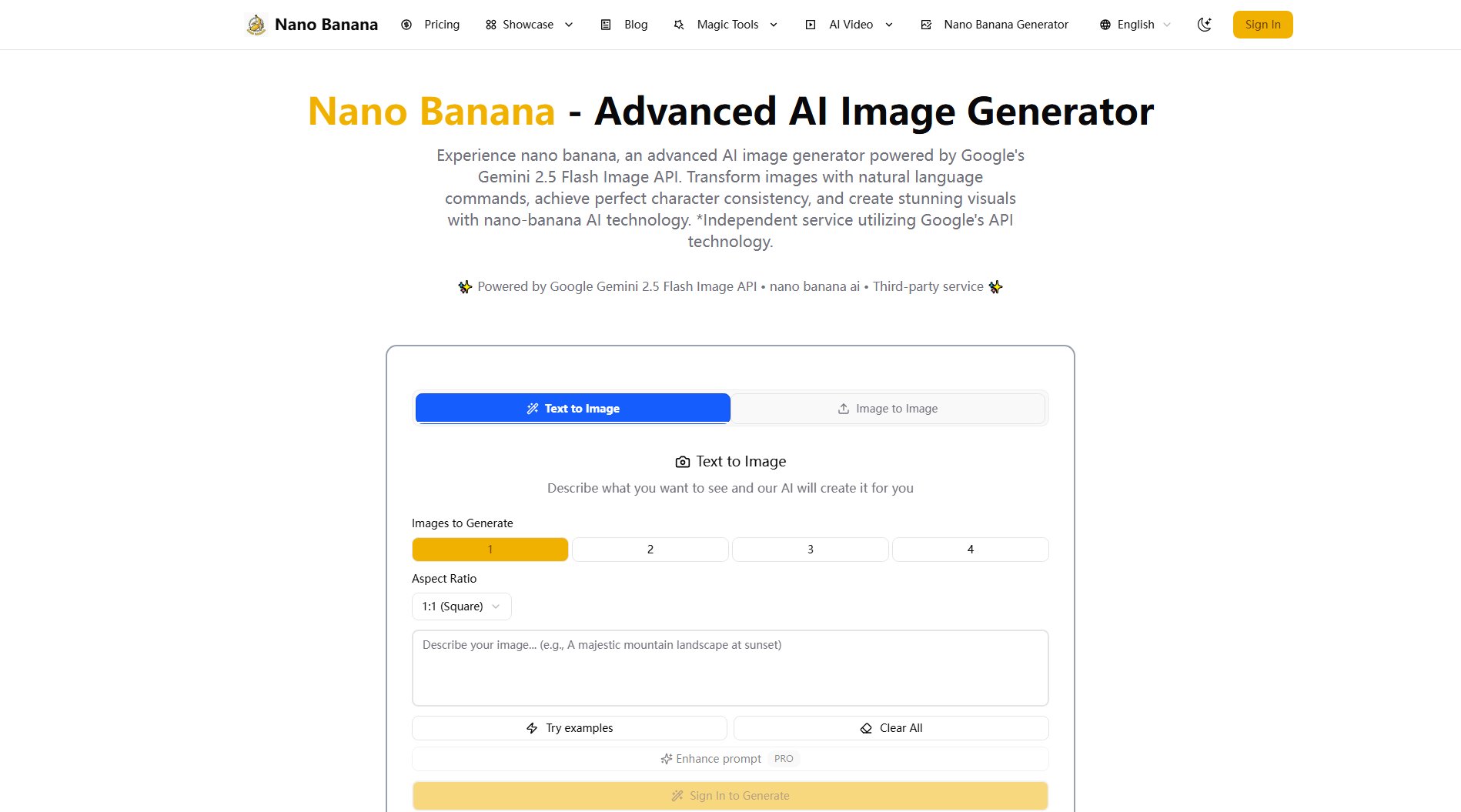 Nano Banana Nano Banana Interface & Screenshots
