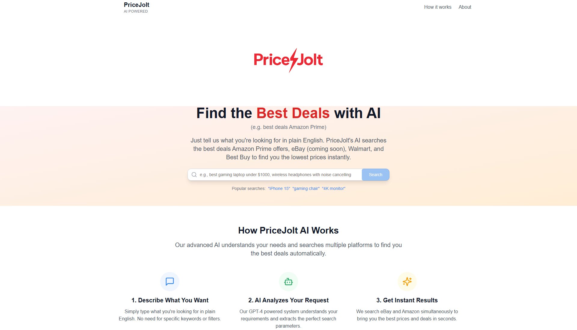 PriceJolt AI PriceJolt AI Interface & Screenshots PriceJolt AI PriceJolt AI Interface & Screenshots