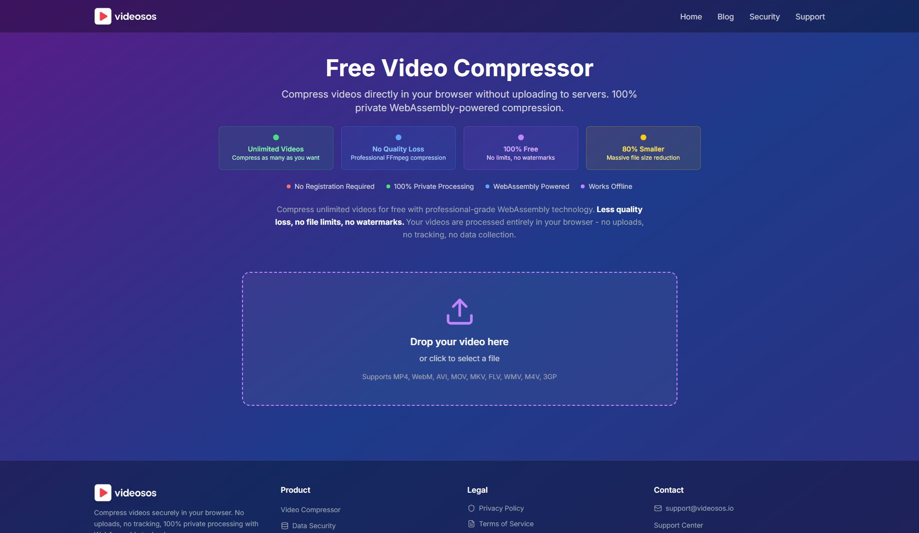Free Online Video Compressor Screenshot Free Online Video Compressor Screenshot