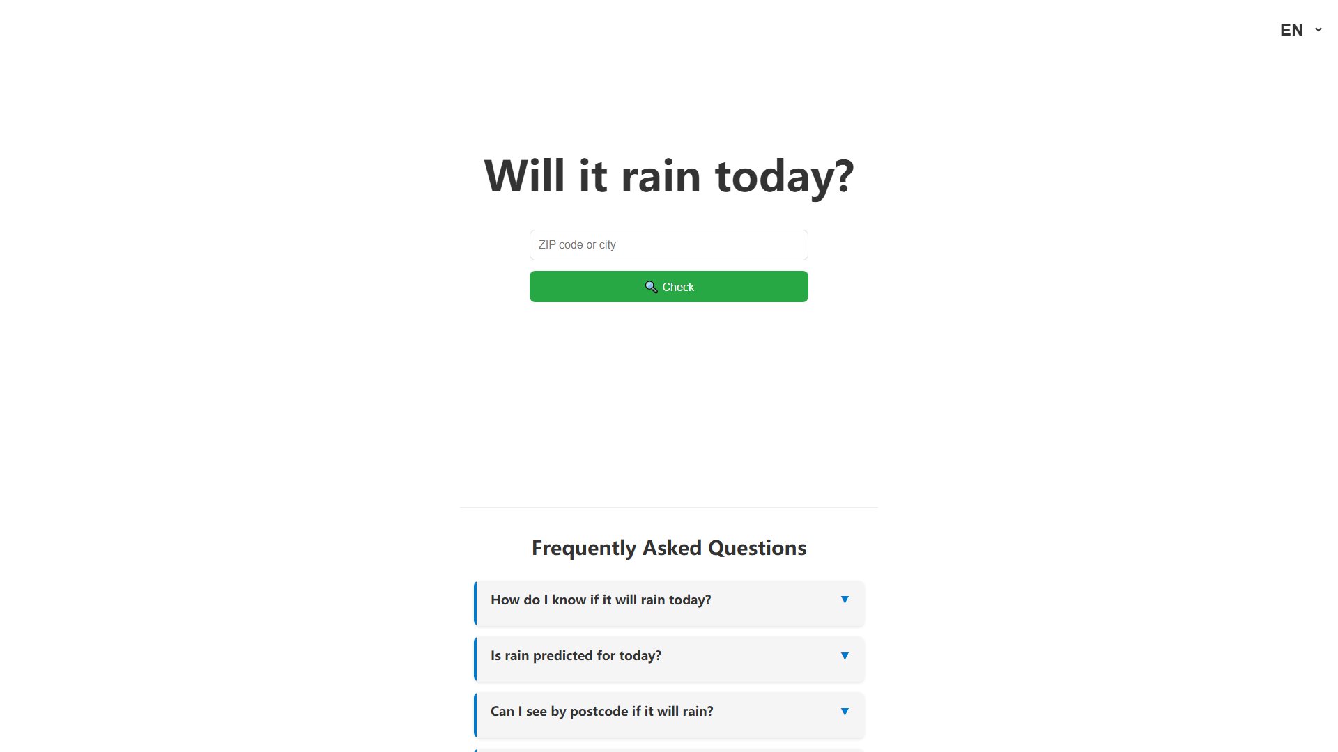 RainYesNo.com Screenshot