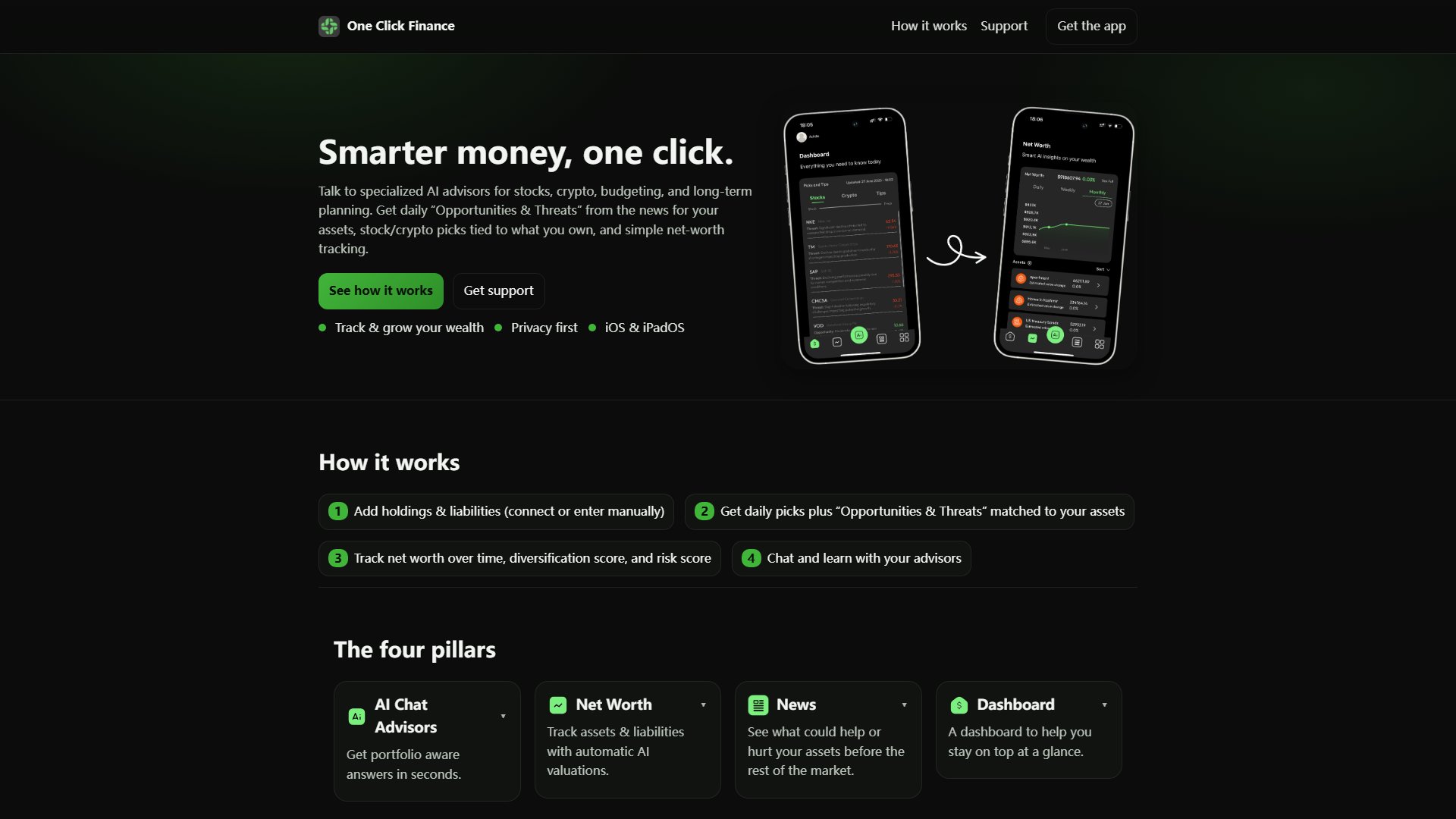 One Click Finance Screenshot One Click Finance Screenshot