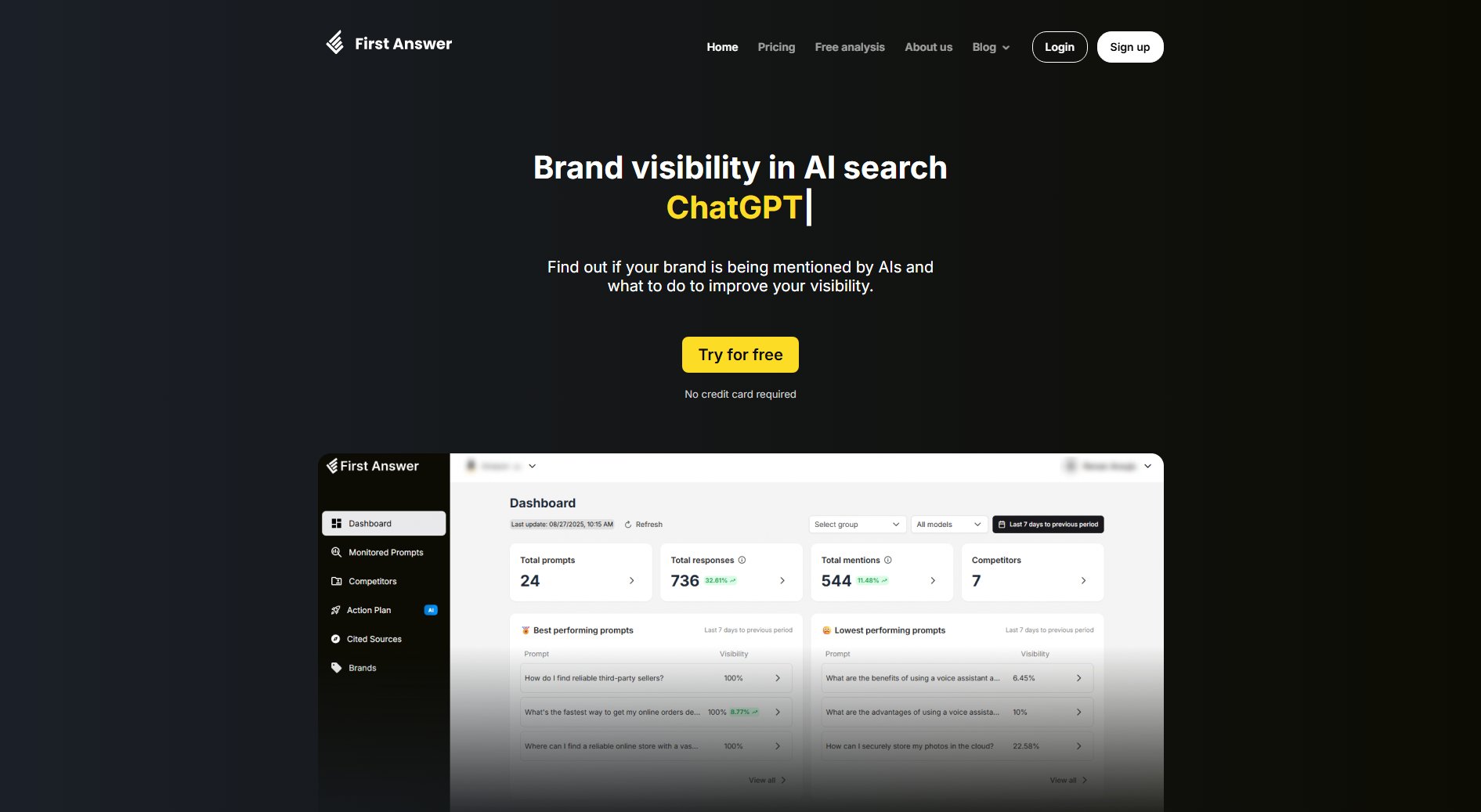 First Answer AI Screenshot