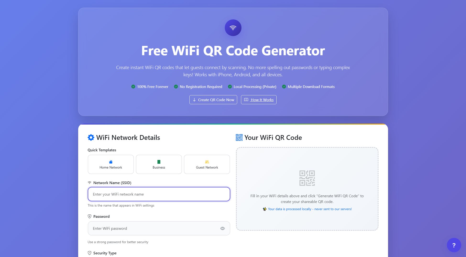 Free WiFi QR Code Generator Screenshot Free WiFi QR Code Generator Screenshot