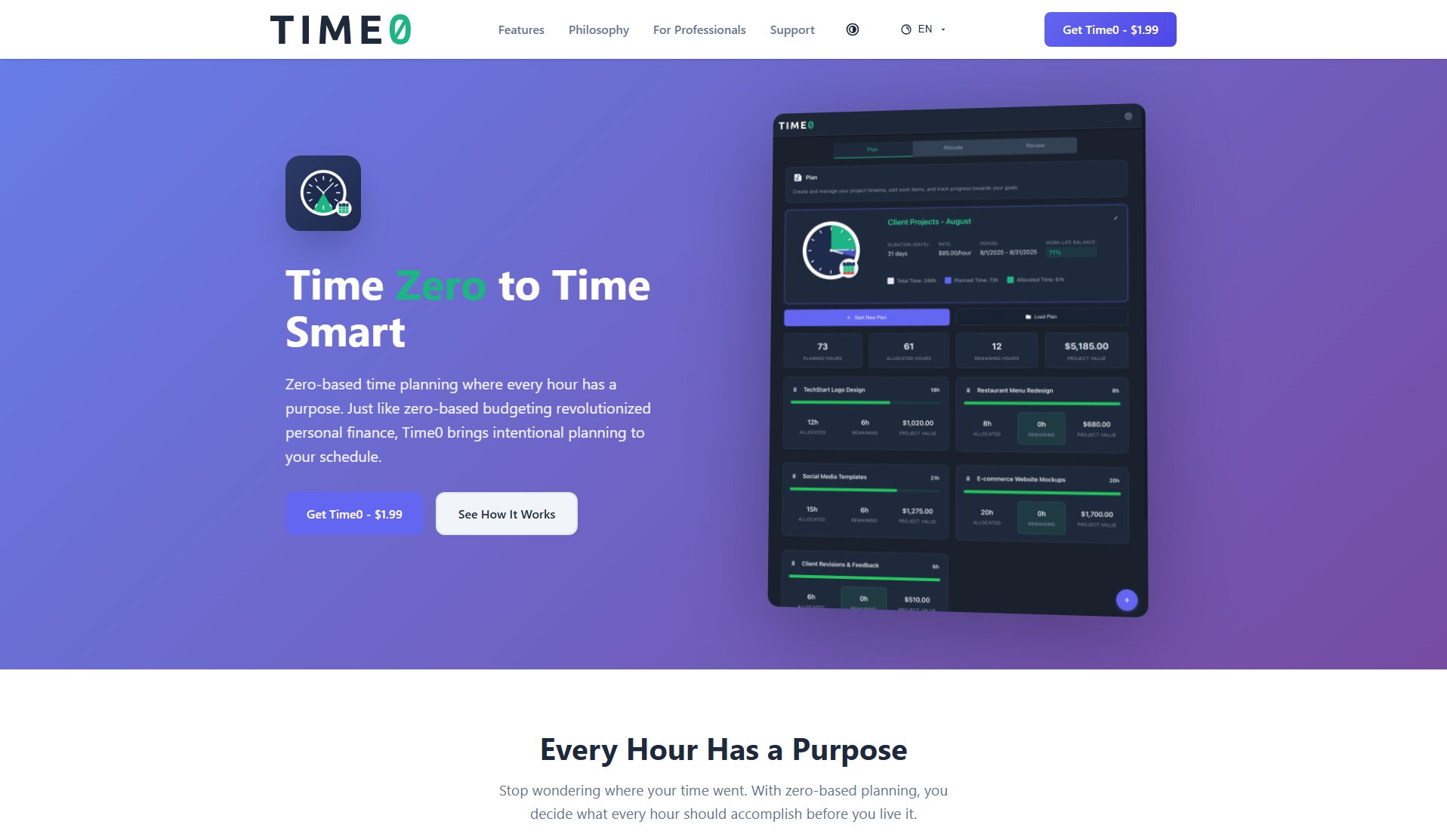 Time0 Time0 Interface & Screenshots