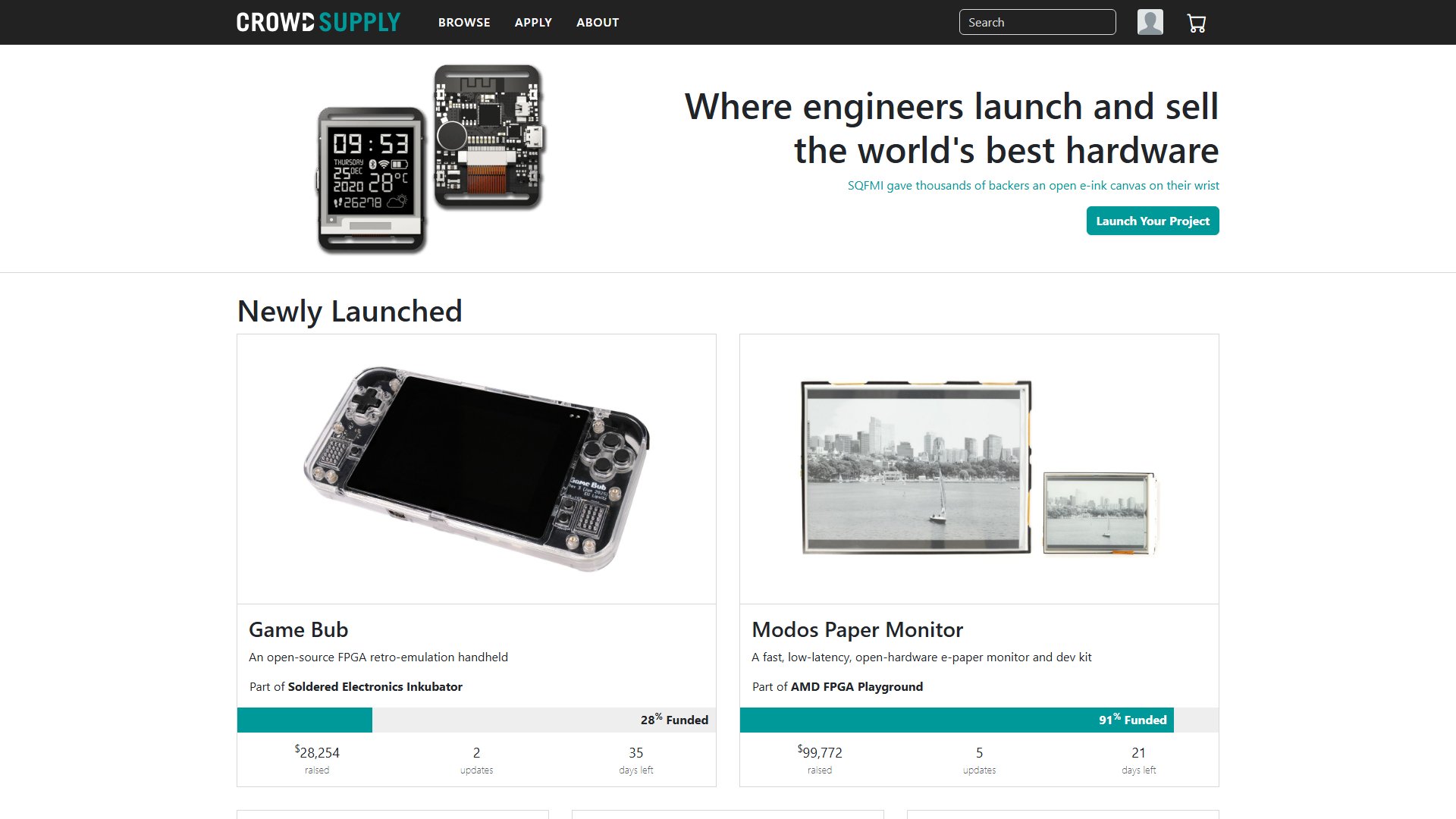 Crowd Supply Screenshot Crowd Supply Screenshot