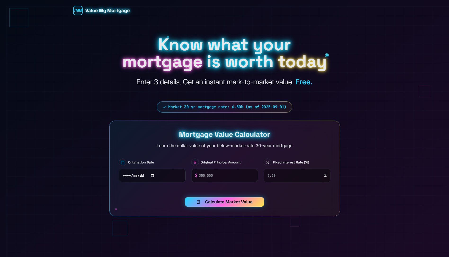 Value My Mortgage Screenshot Value My Mortgage Screenshot