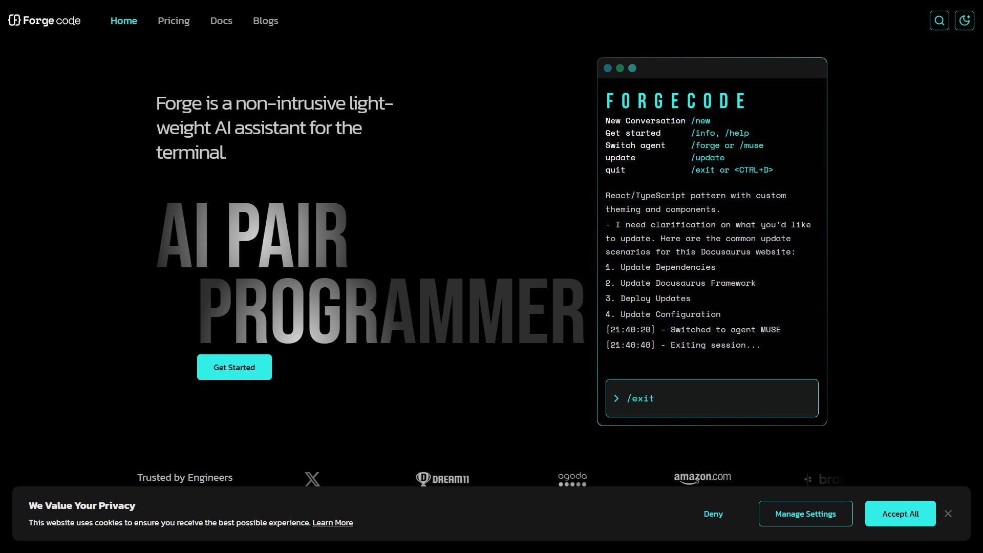Forge Code Screenshot Forge Code Screenshot