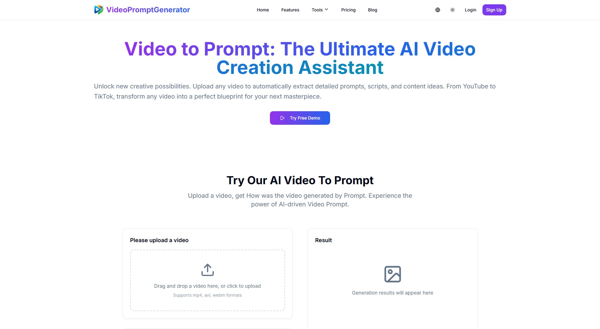 AIVideoPromptGenerator Screenshot AIVideoPromptGenerator Screenshot