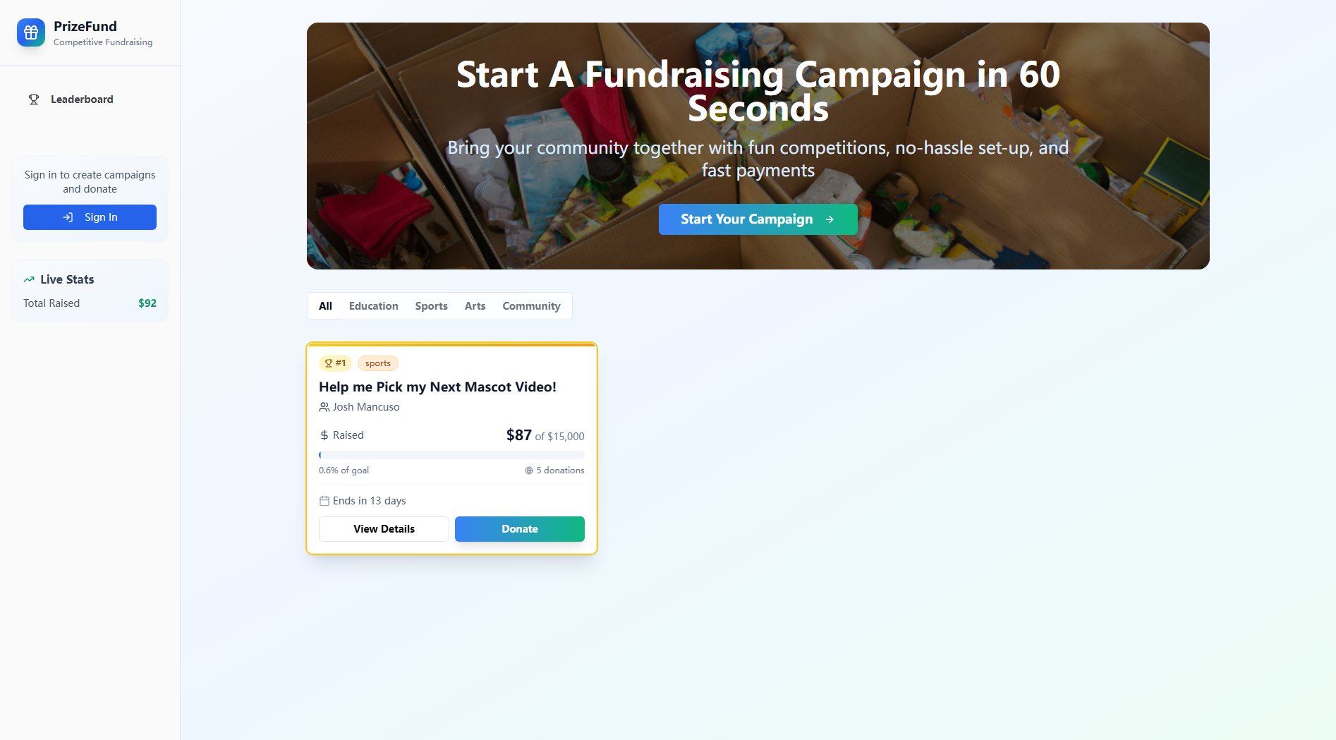 PrizeFund Screenshot PrizeFund Screenshot