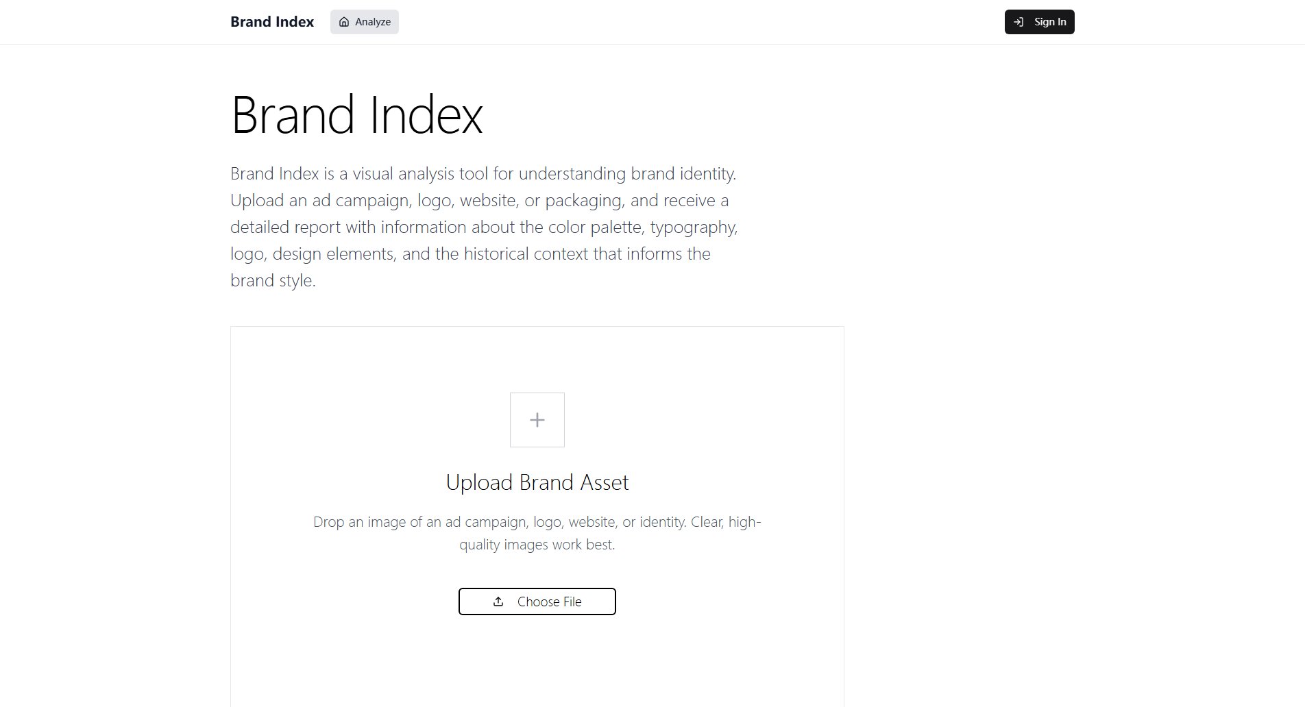 Brand Index Screenshot Brand Index Screenshot