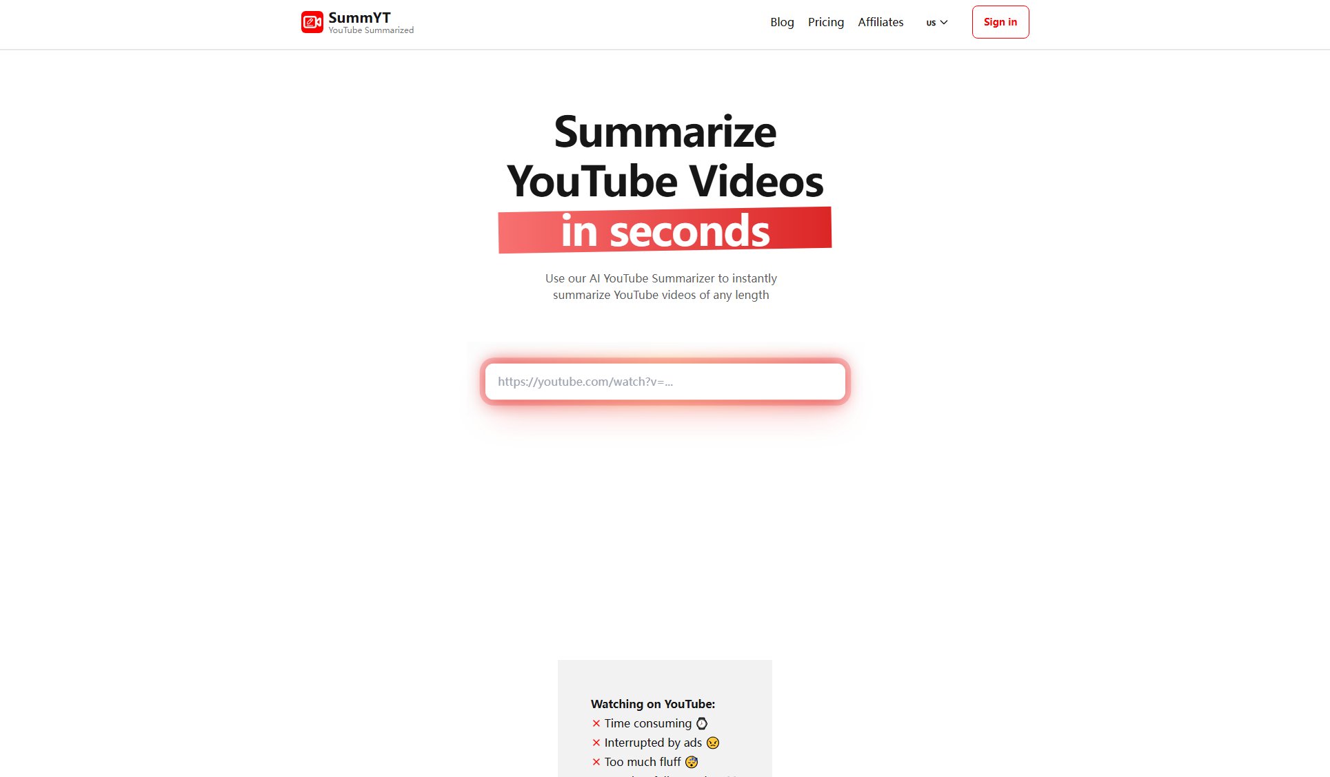 SummYT Screenshot