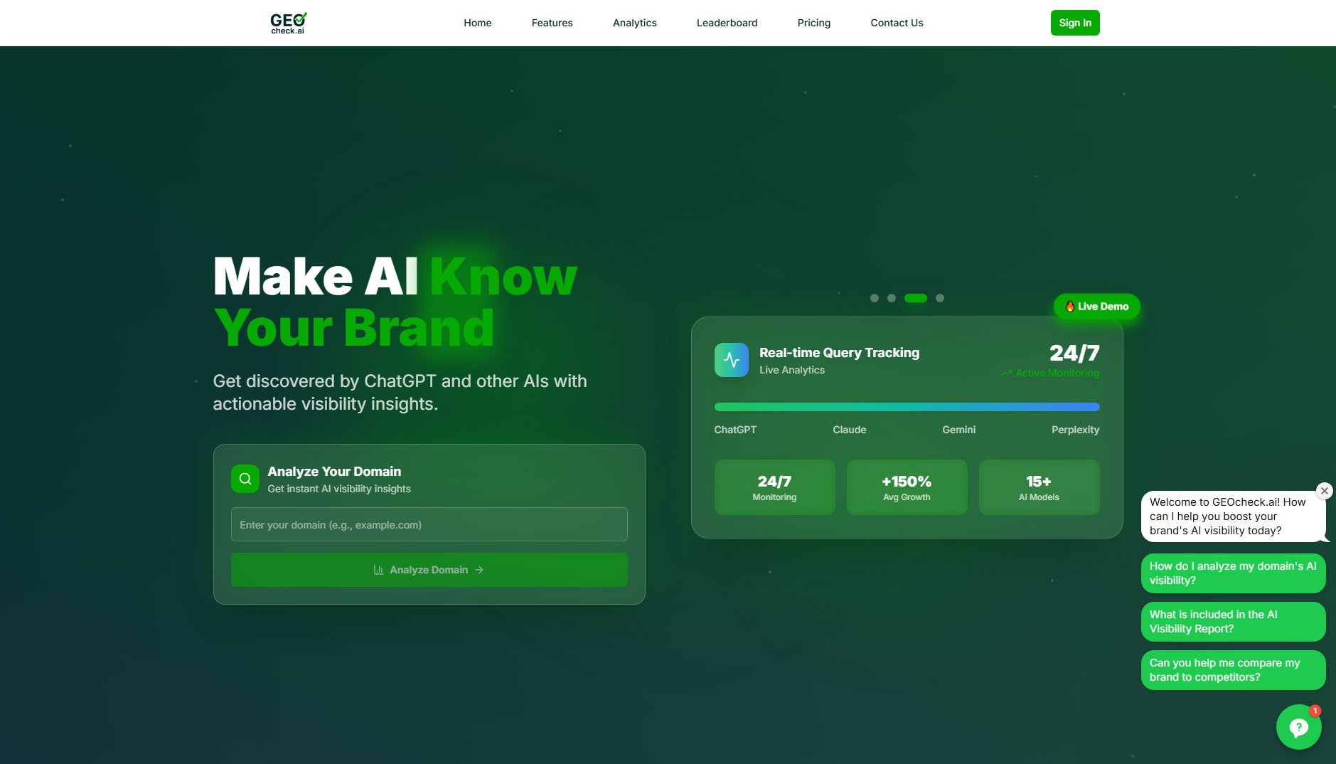 GEOcheck.ai GEOcheck.ai Interface & Screenshots
