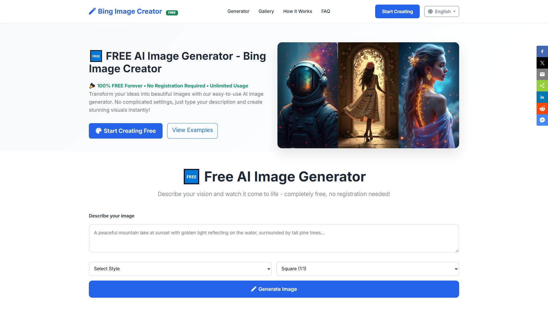 Bing Image Creator Screenshot Bing Image Creator Screenshot
