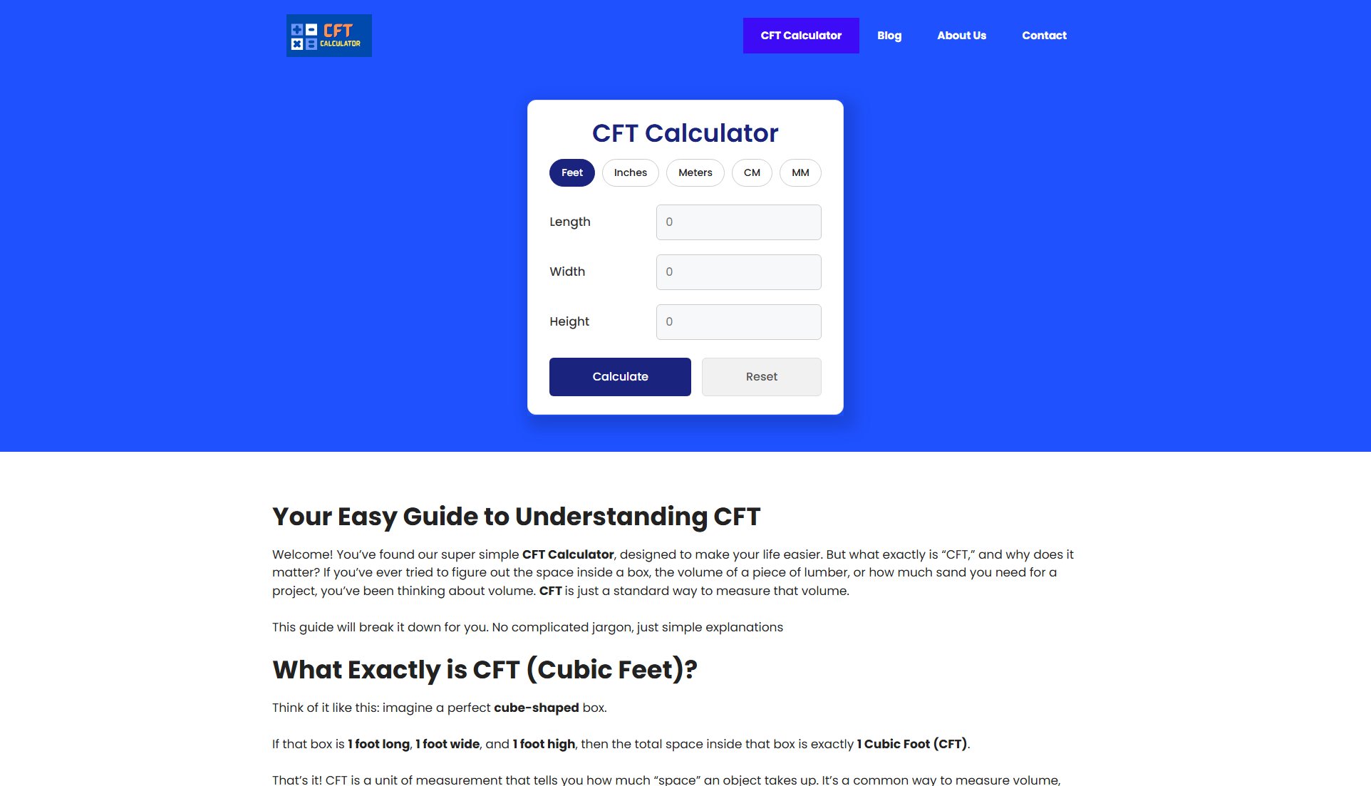 CFT Calculator (Cubic Feet) Screenshot CFT Calculator (Cubic Feet) Screenshot