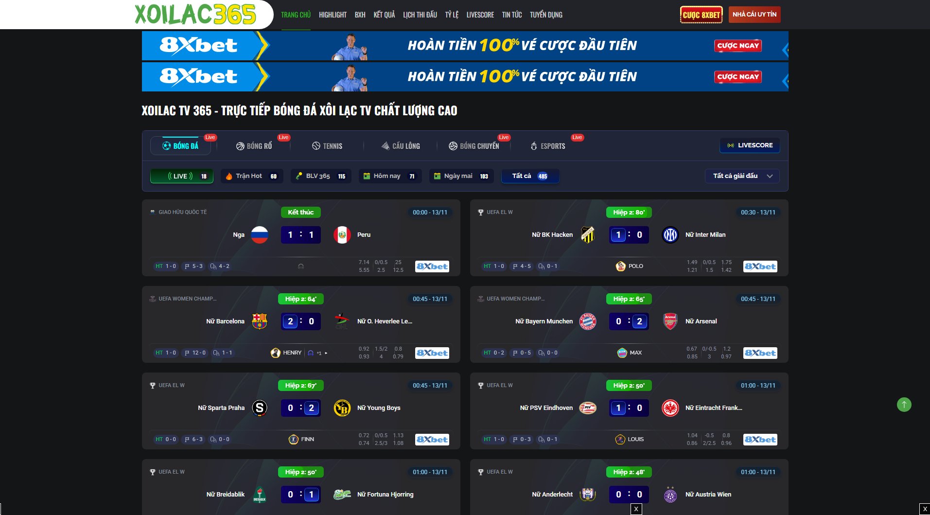 Xoilac 365 Xoilac 365 Interface & Screenshots