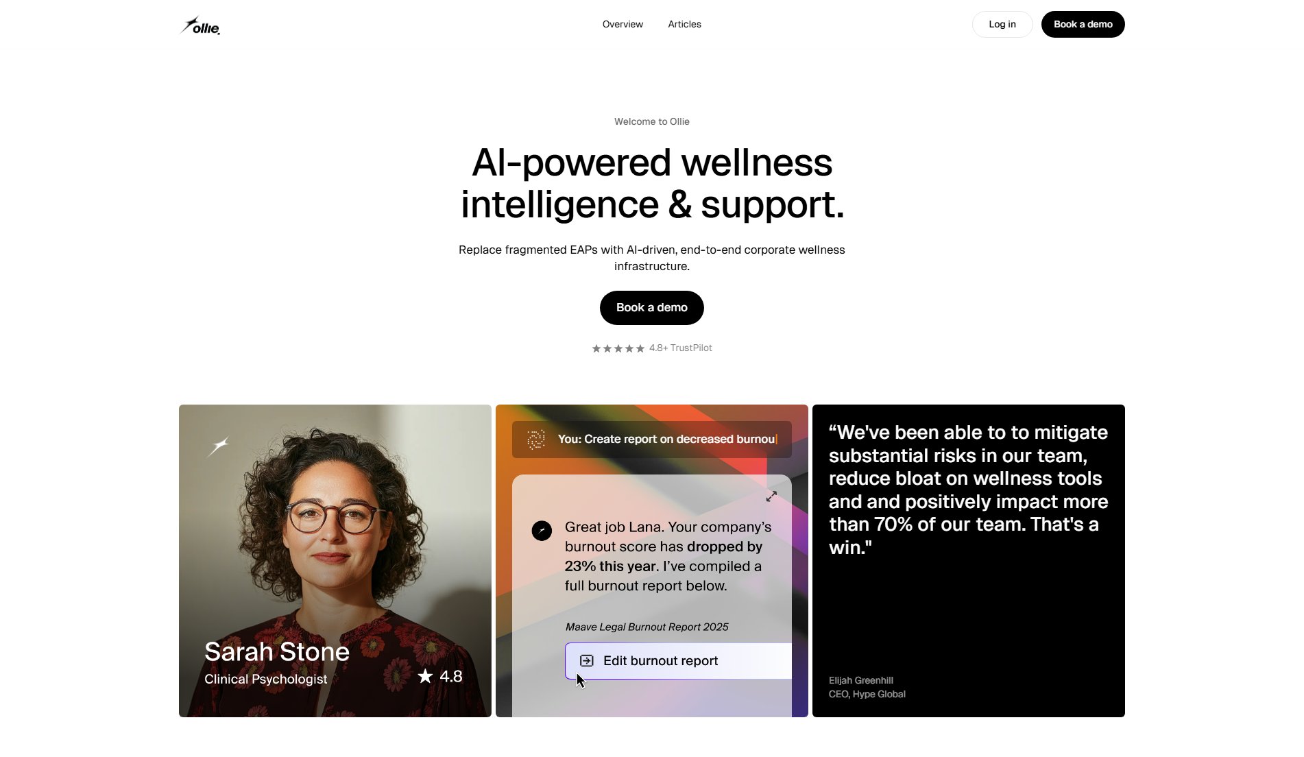 Ollie - AI Powered Wellness Intelligence & Support Ollie - AI Powered Wellness Intelligence & Support Interface & Screenshots Ollie - AI Powered Wellness Intelligence & Support Ollie - AI Powered Wellness Intelligence & Support Interface & Screenshots