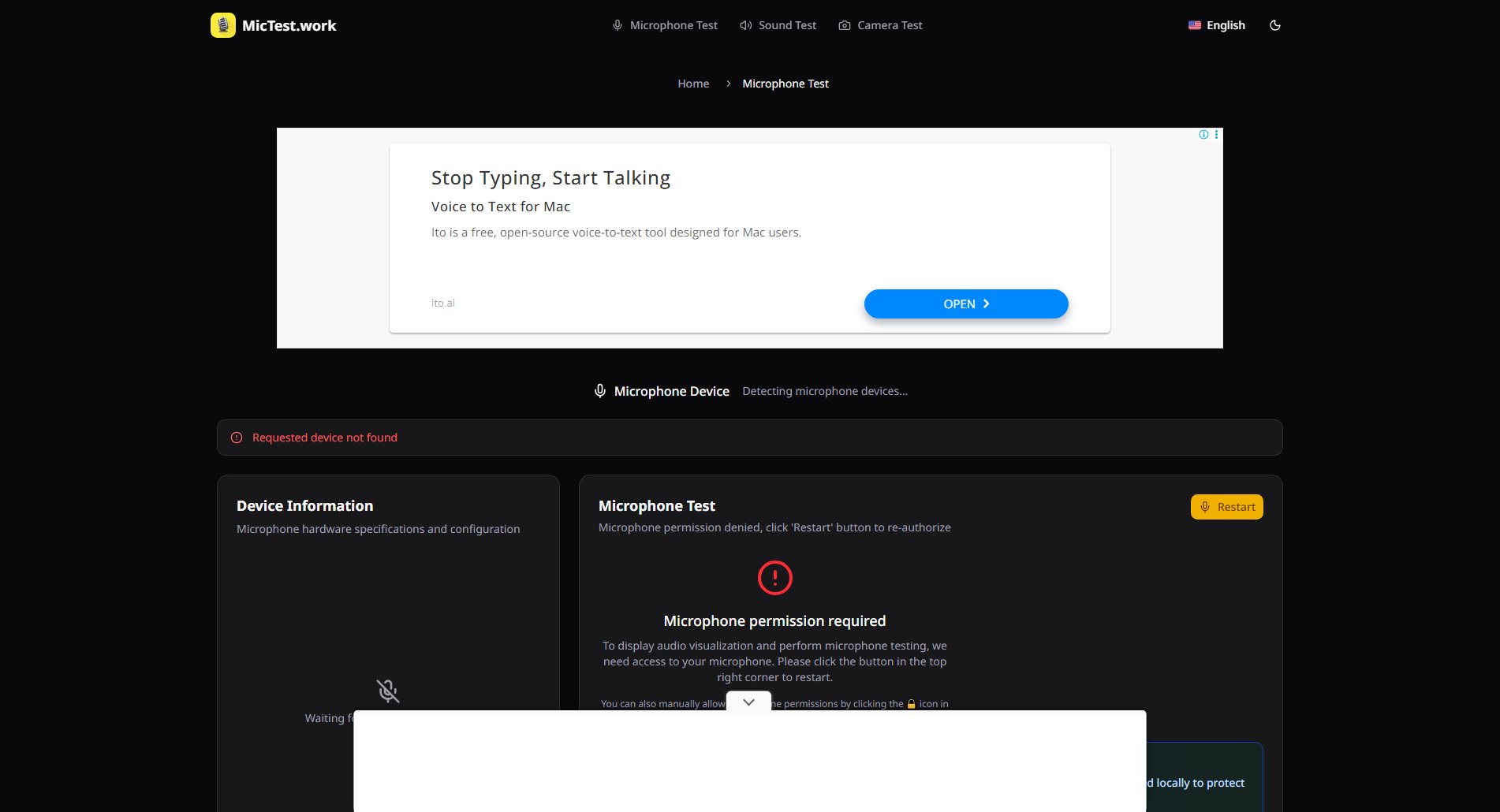 MicTest.work Screenshot