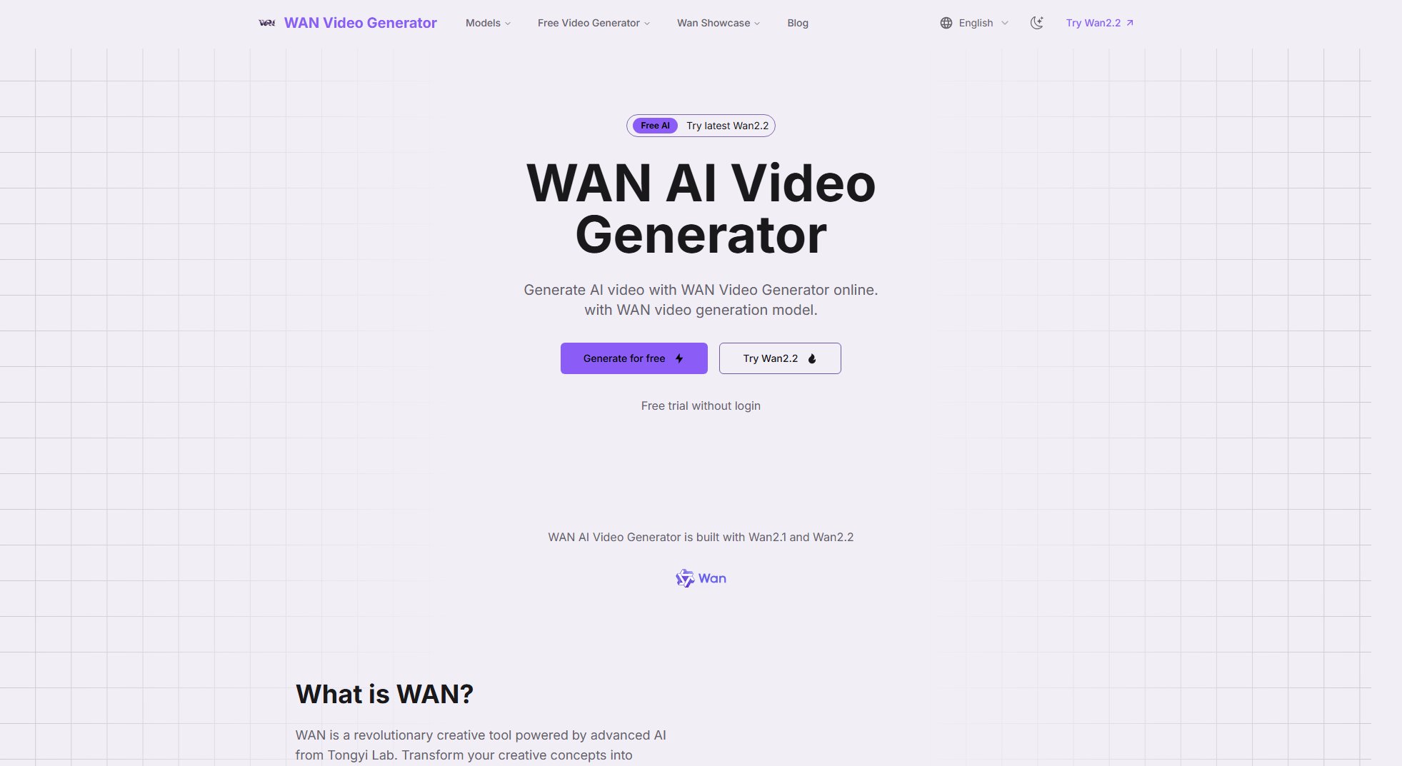 WAN AI Video Generator Screenshot