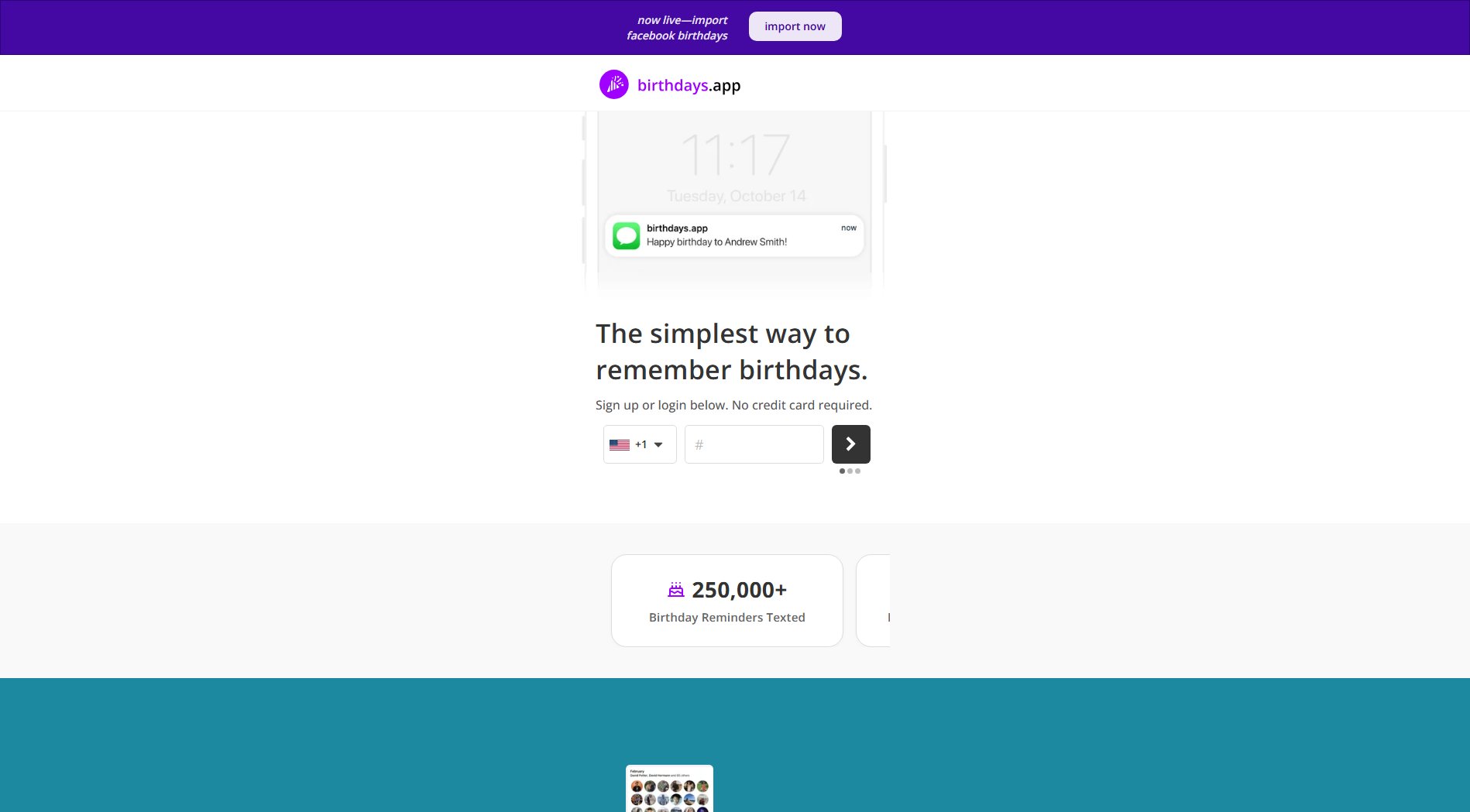 birthdays.app Screenshot