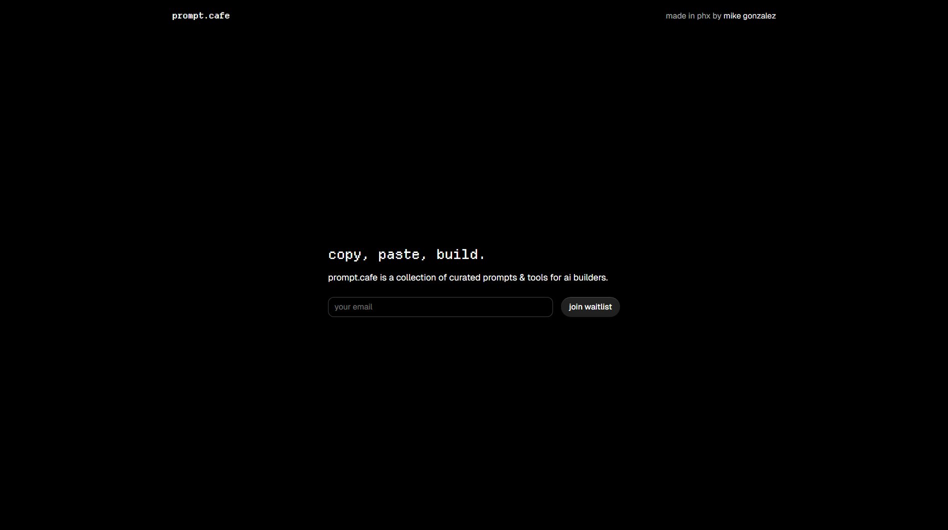 prompt.cafe prompt.cafe Interface & Screenshots