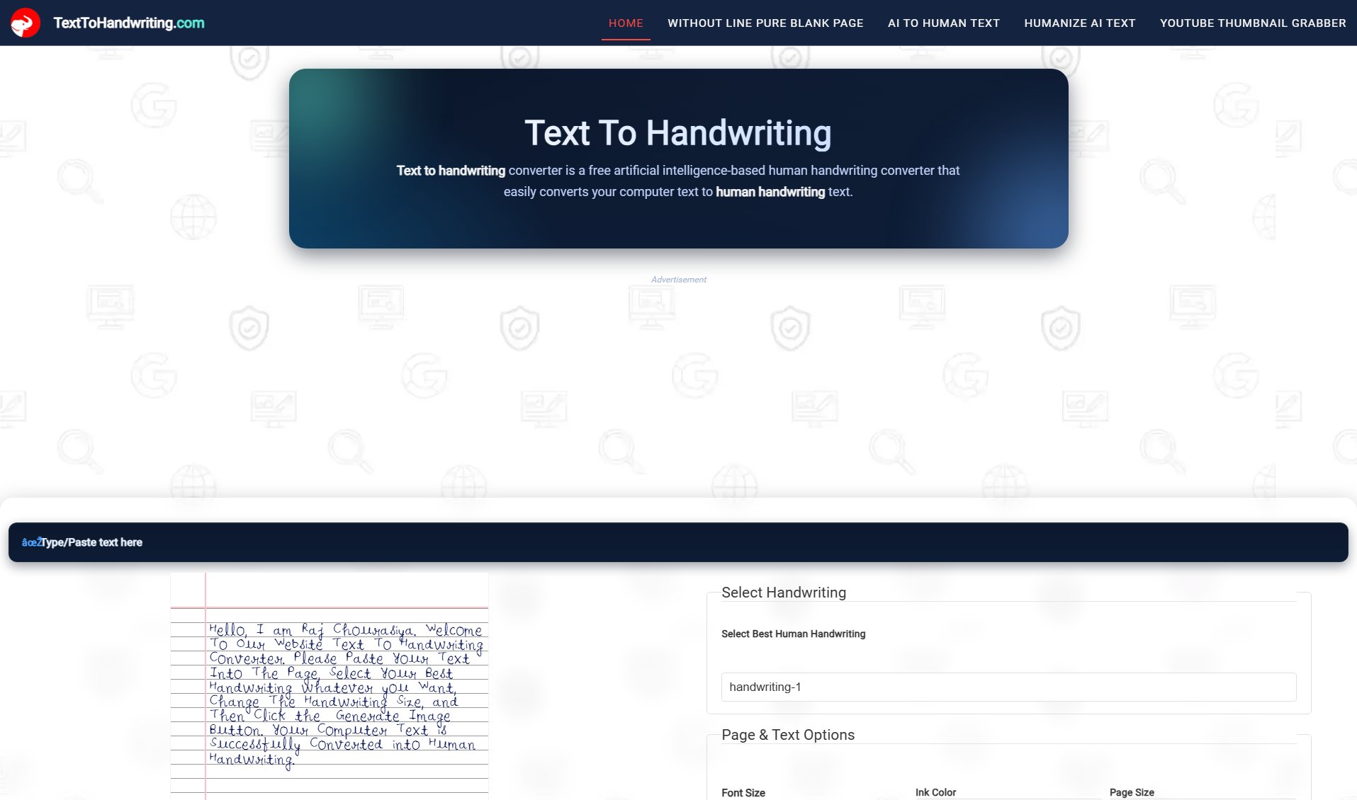 Text To Handwriting Converter Text To Handwriting Converter Interface & Screenshots