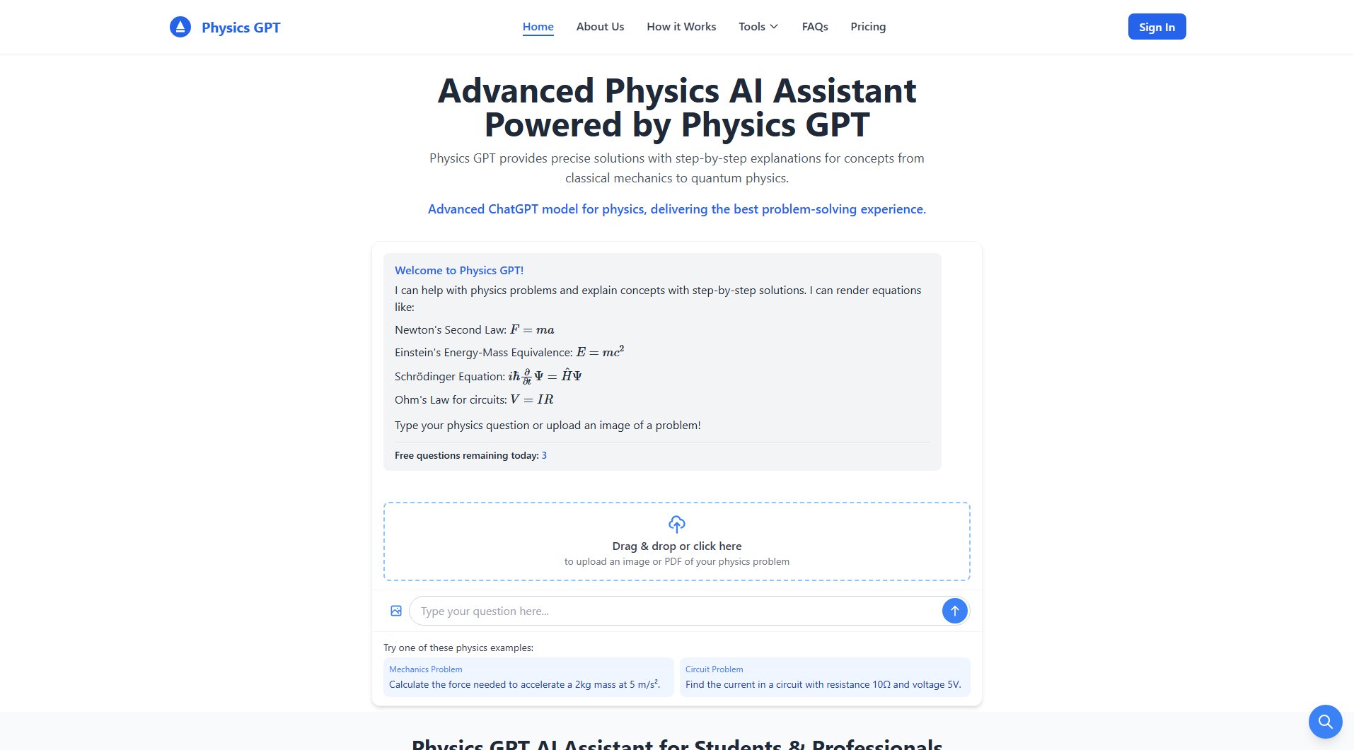 Physics GPT Screenshot